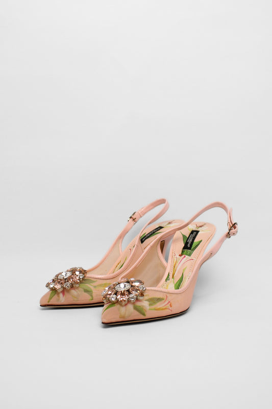 Dolce & Gabbana Pink Mesh Slingbacks Size 38.5