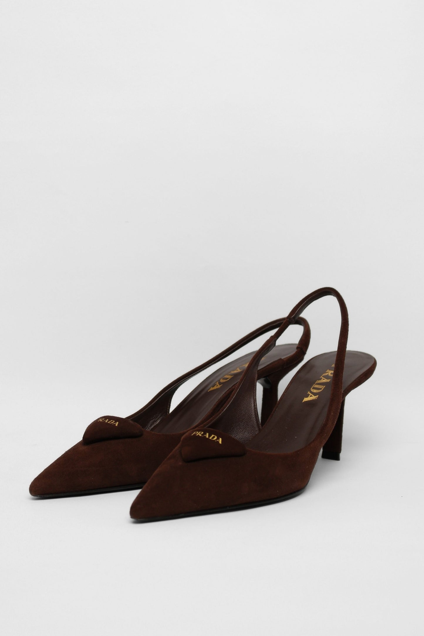Prada Brown Suede Slingbacks Size 35.5