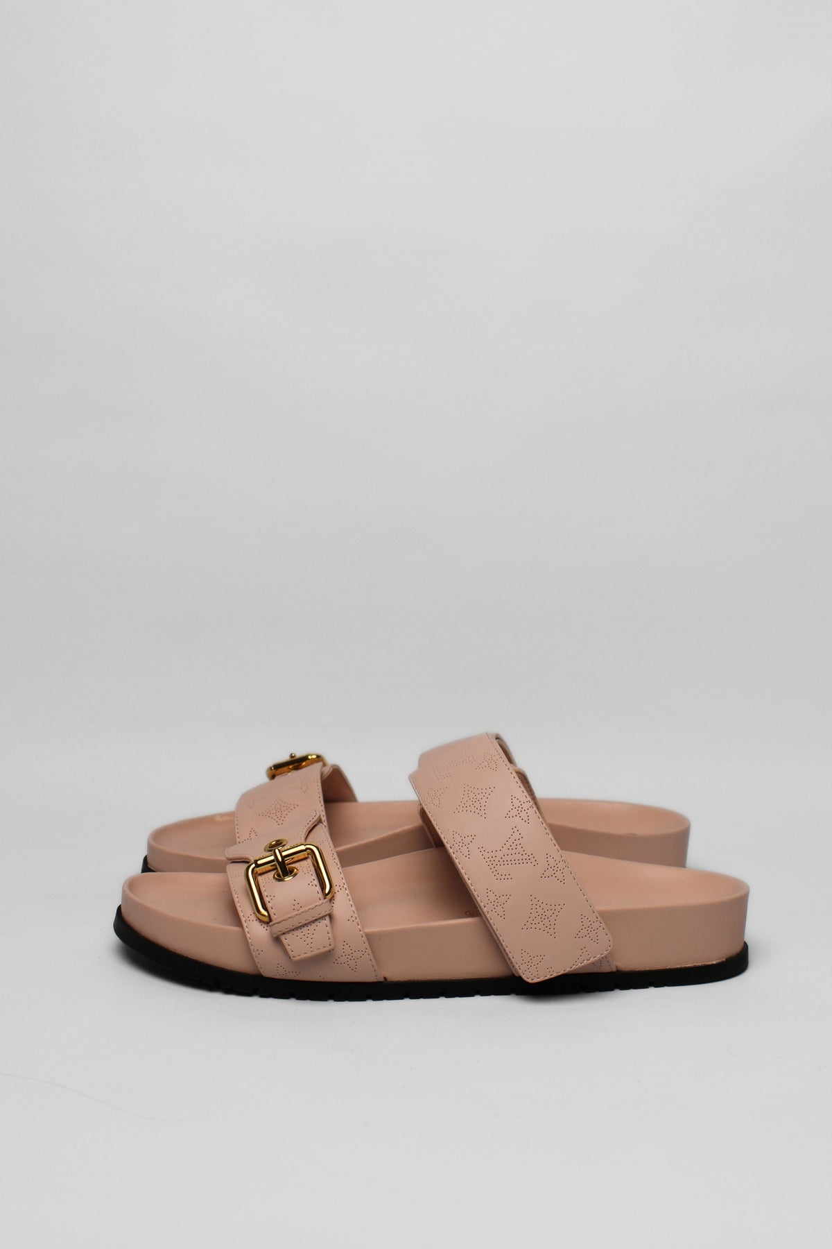 Louis Vuitton Pink Logo Slides Size 36.5