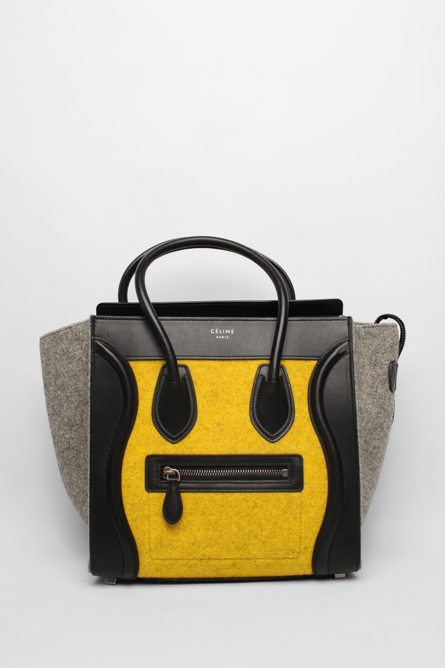 Celine Yellow Felt Luggage Bag