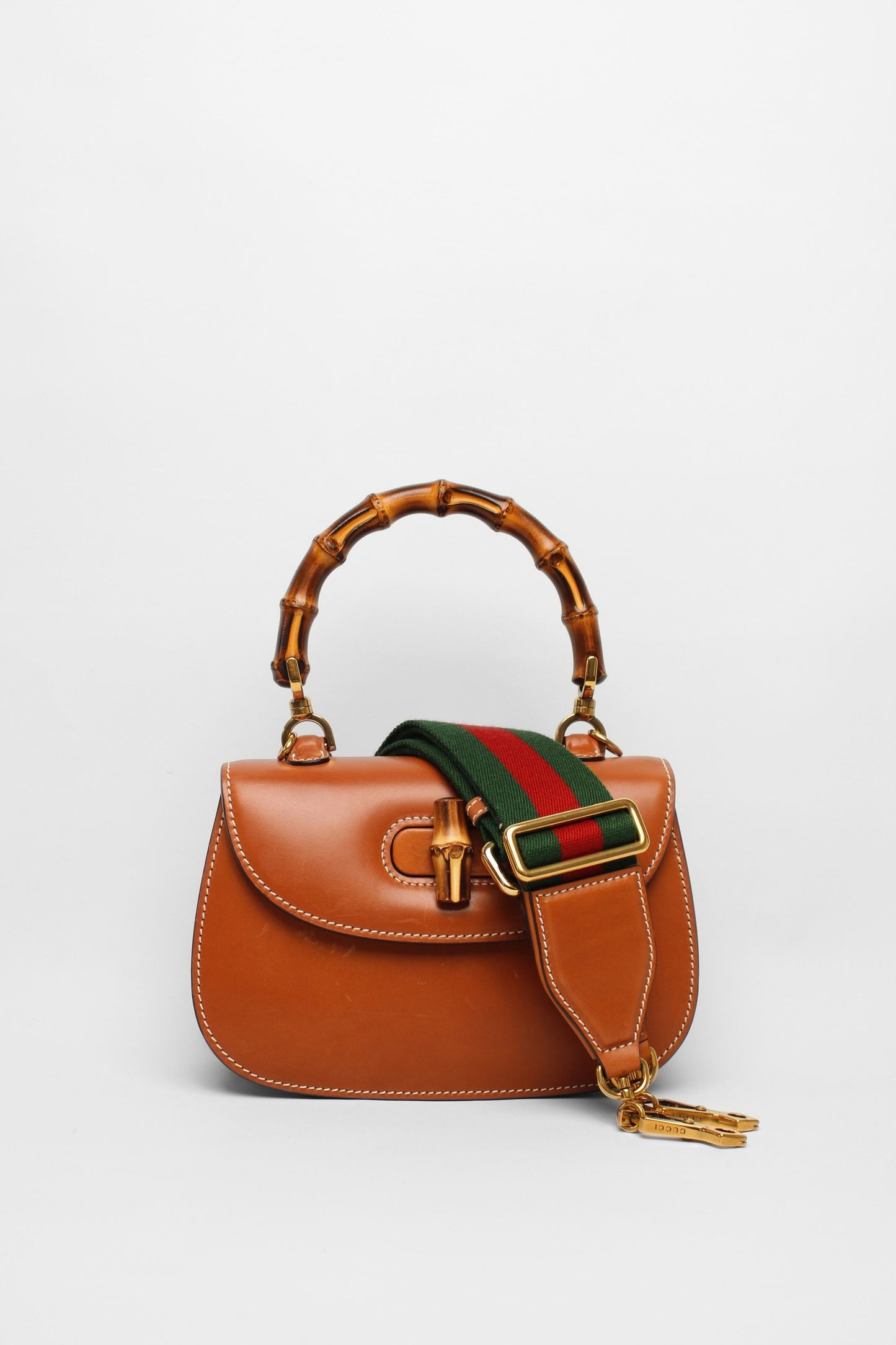Gucci Bamboo Strap Tan Bag