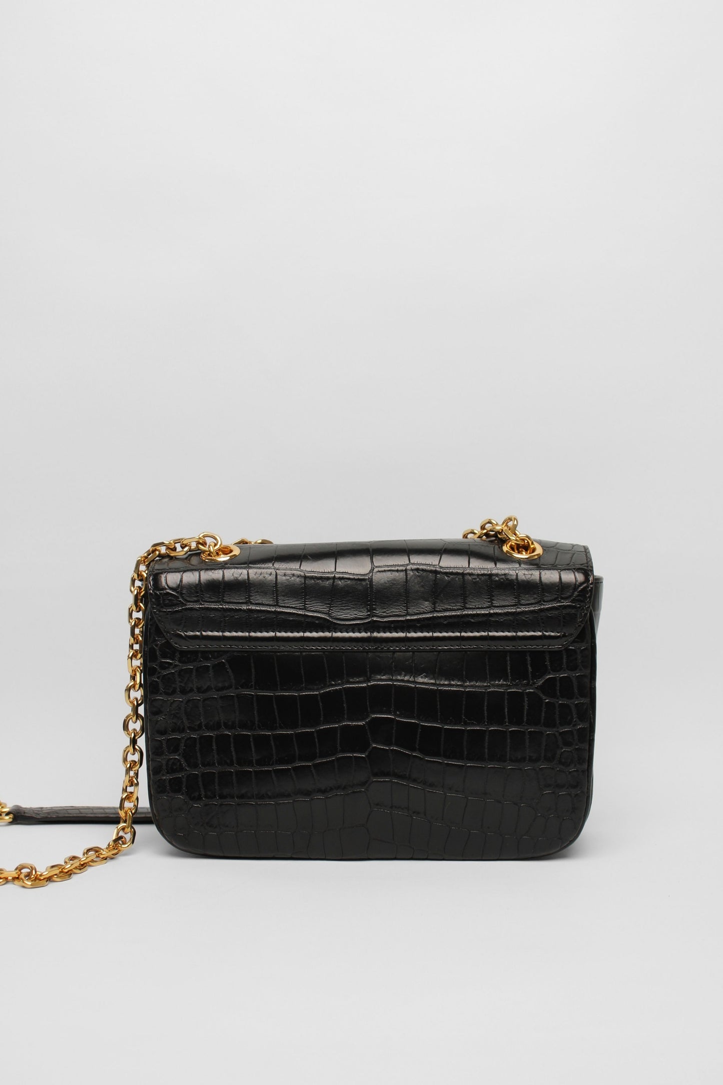 Celine Black Croc Box Bag