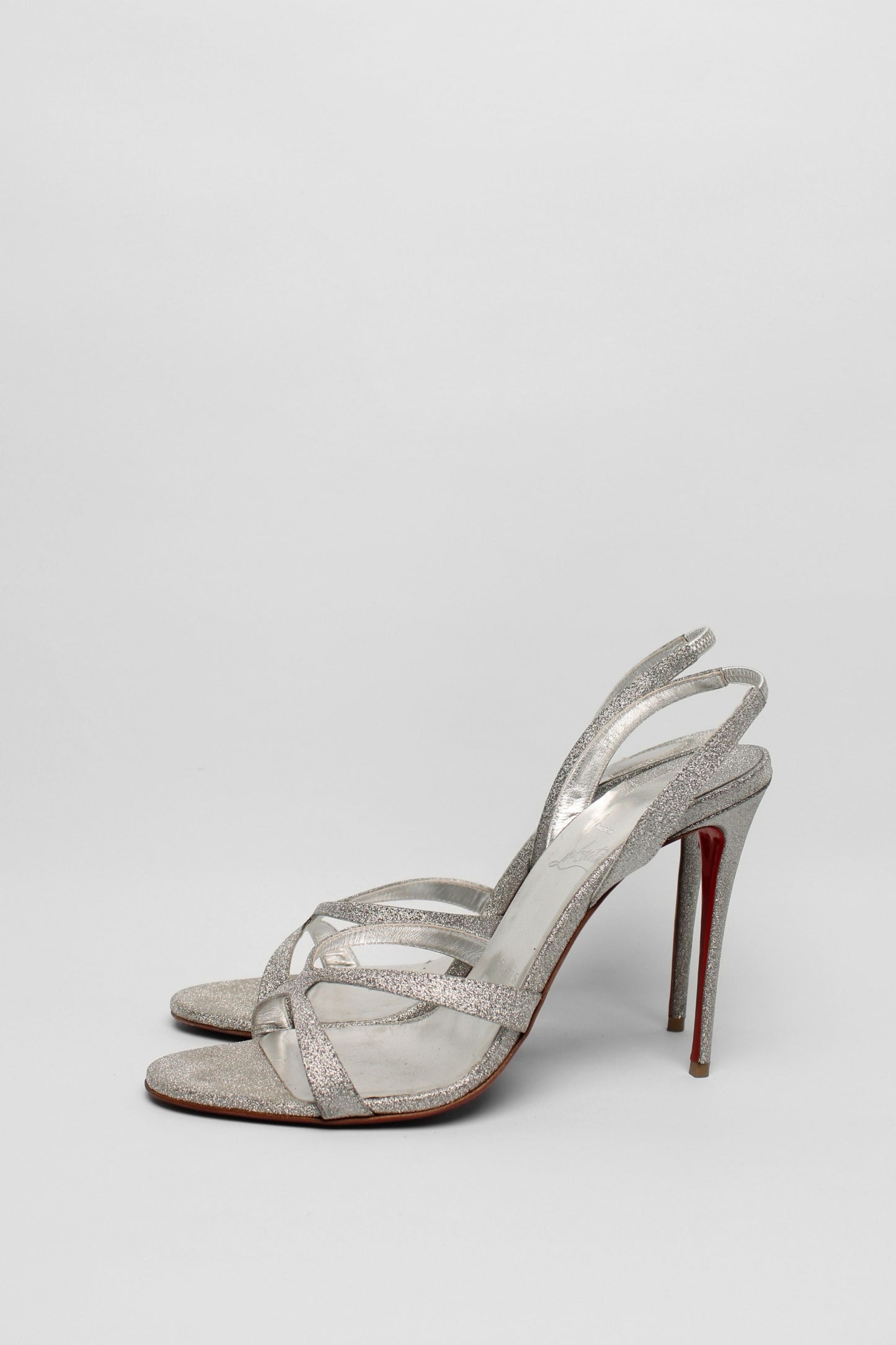 Louboutin Silver Sparkle Heels Size 39