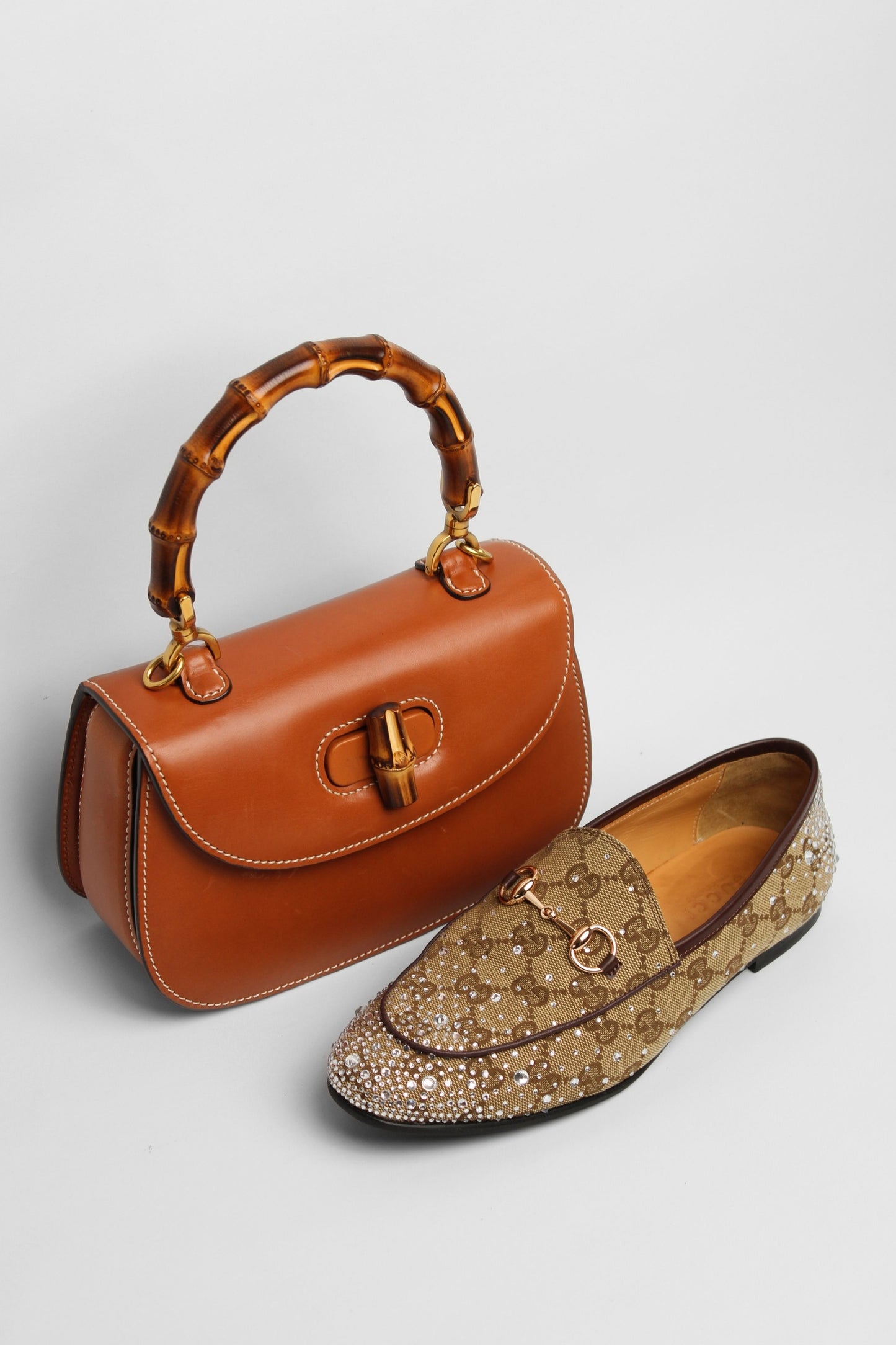 Gucci Bamboo Strap Tan Bag