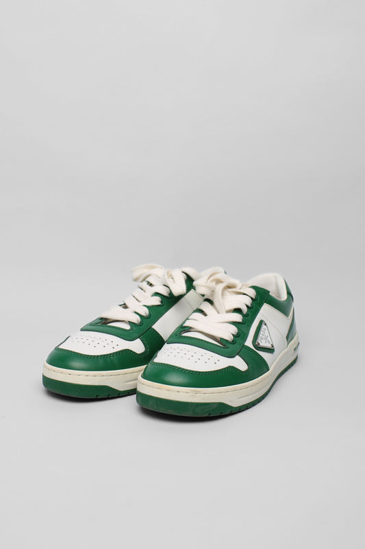 Prada Green White Logo Sneaker Size 37.5