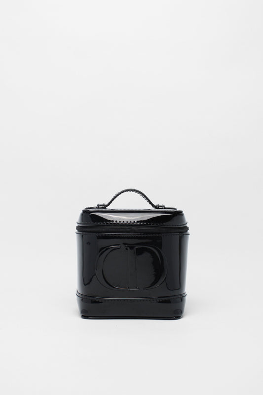 Christian Dior Black Patent Makeup Bag