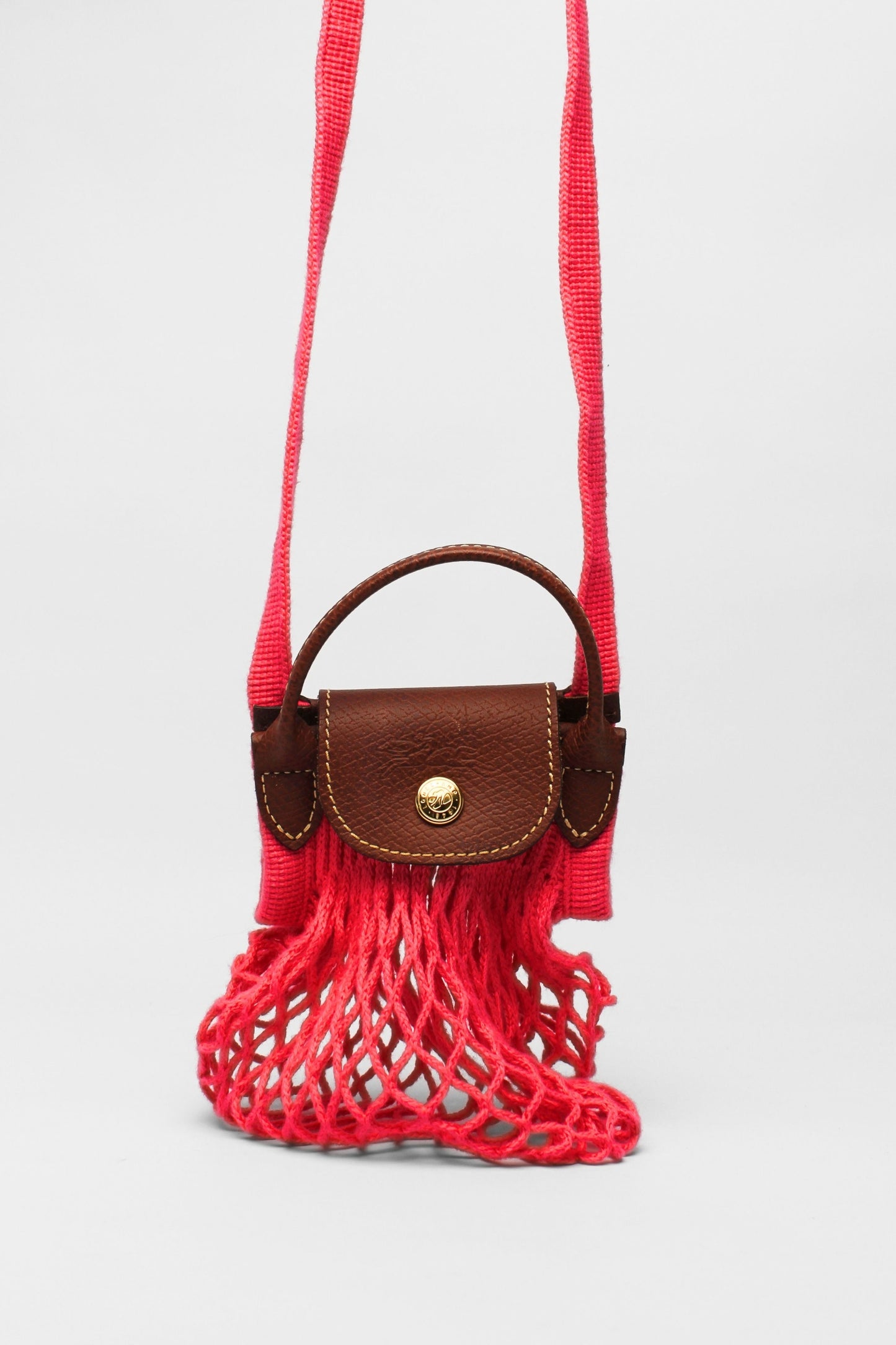 Longchamp Mini Pink Net Bag