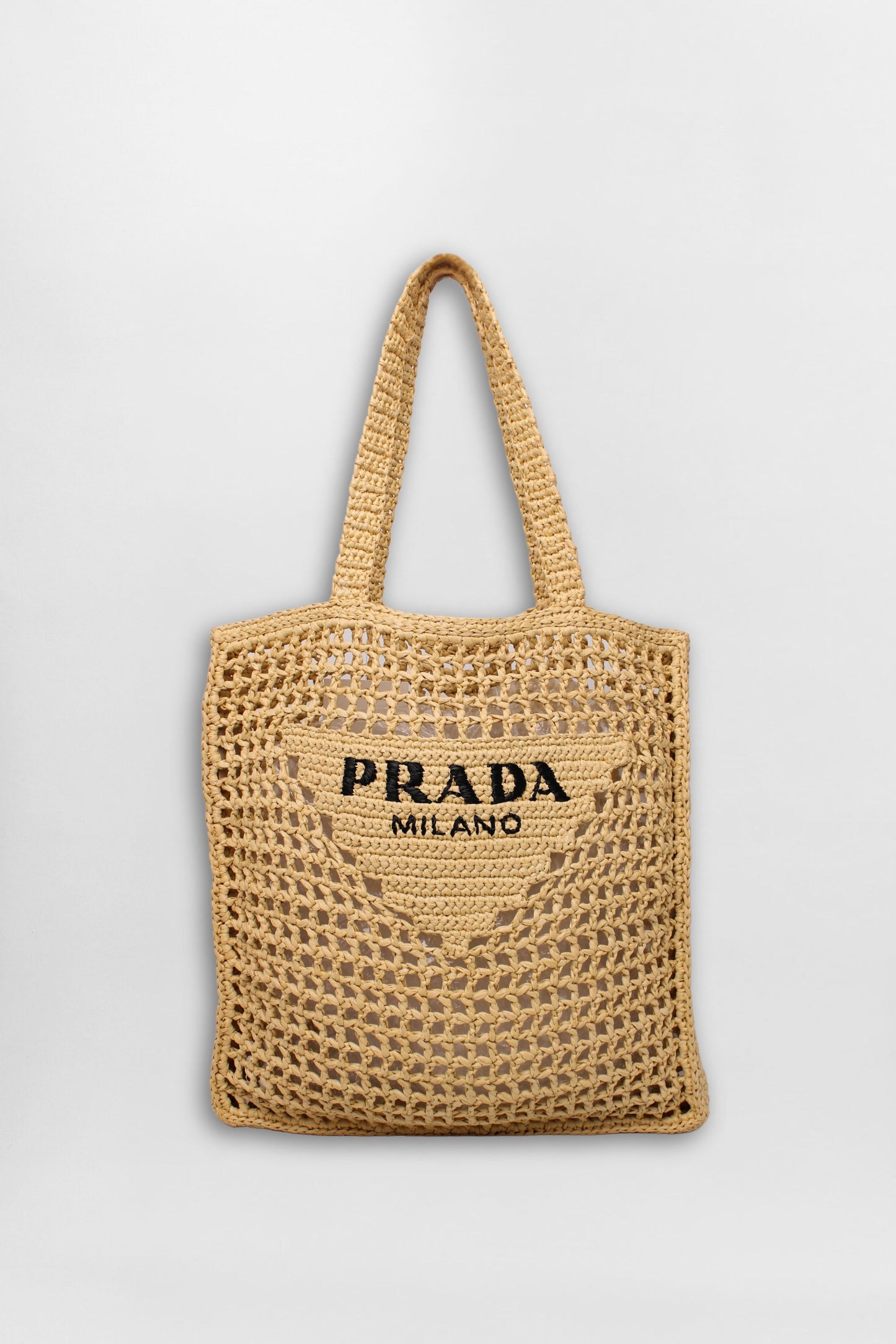 Prada Logo Raffia Bag