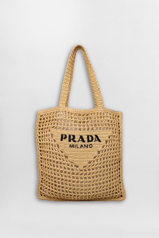 Prada Logo Raffia Bag