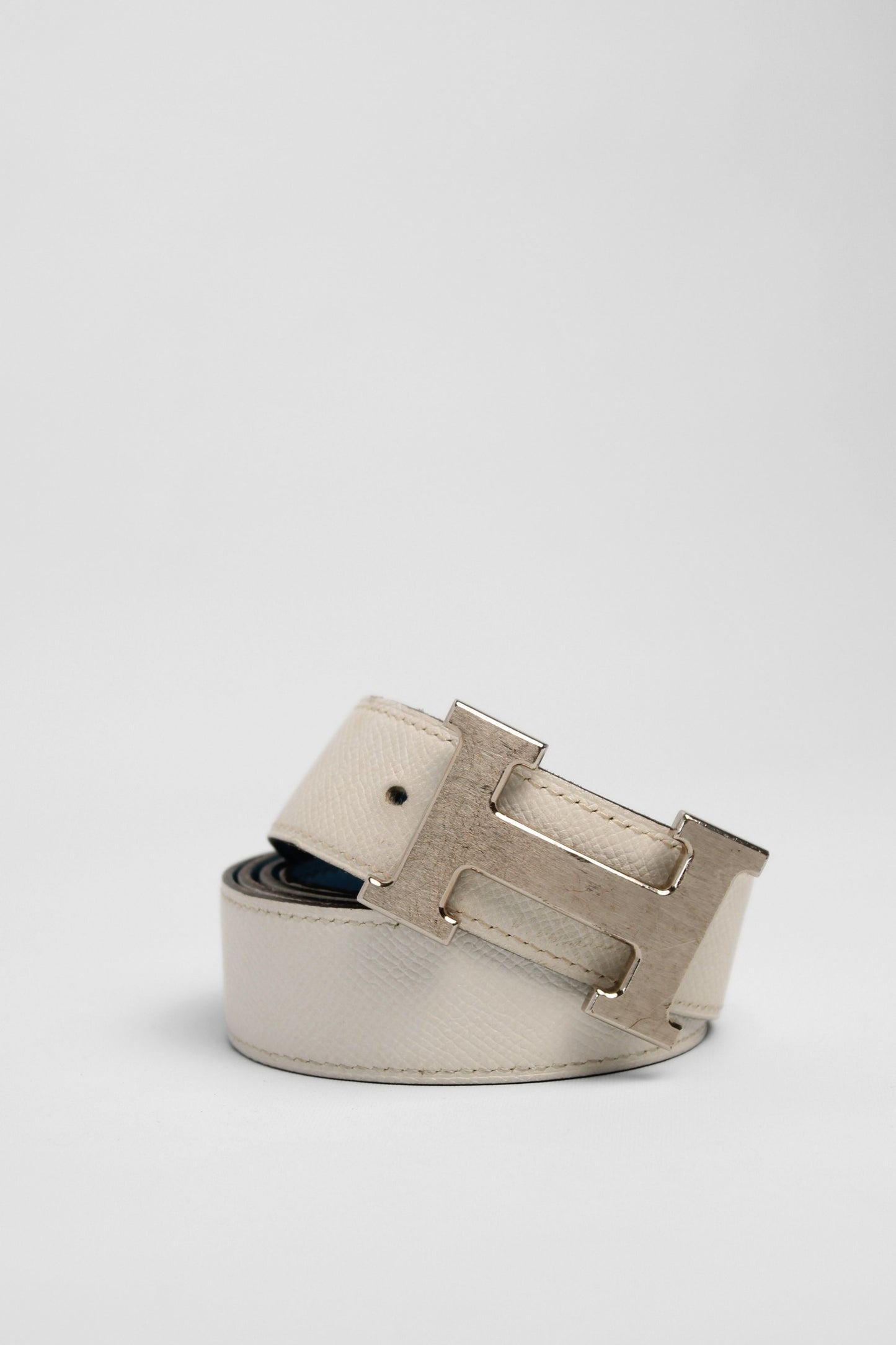 Hermes White / Blue H Belt Size 85