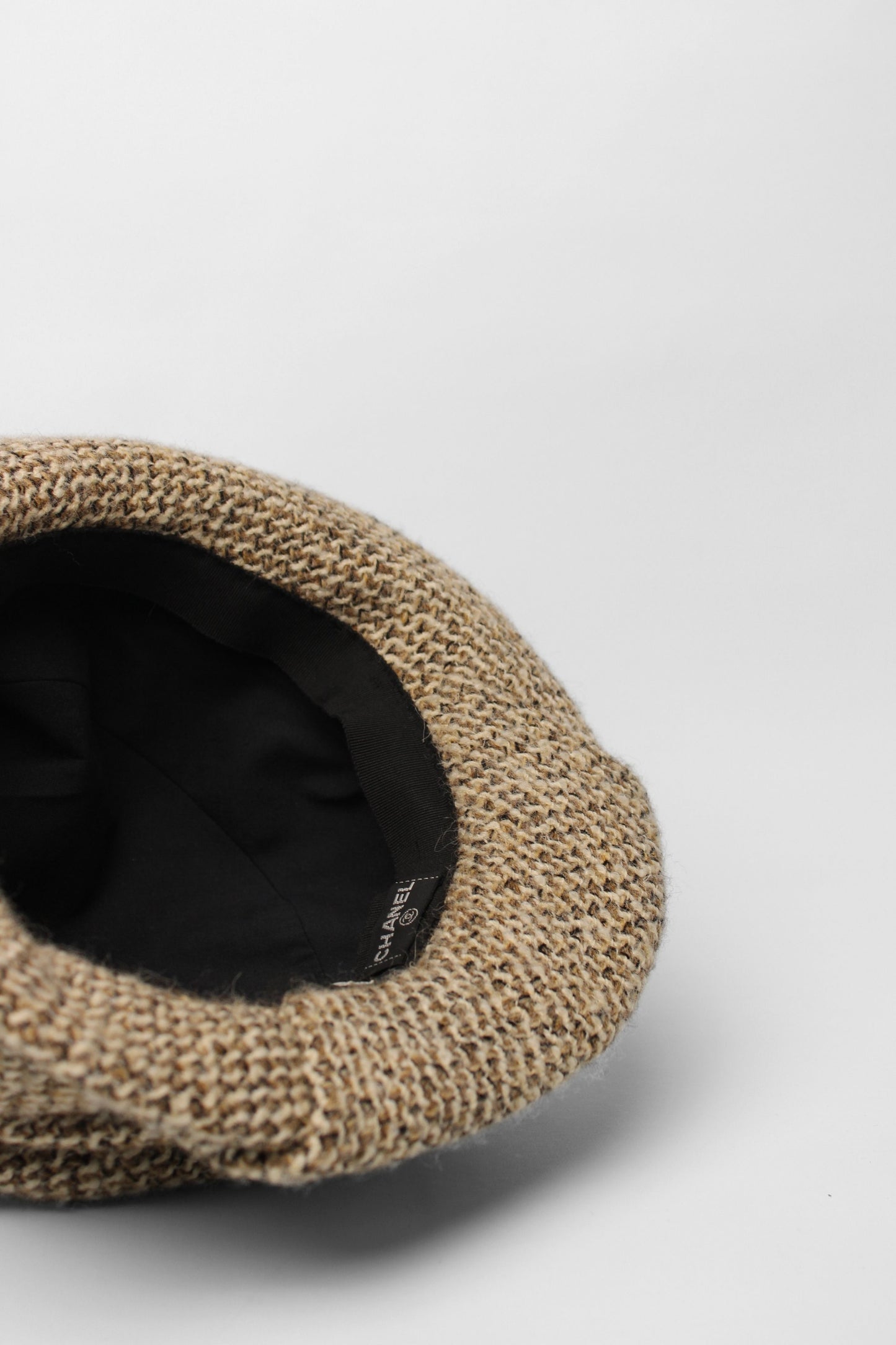 Chanel Olive Tweed Hat Size 56