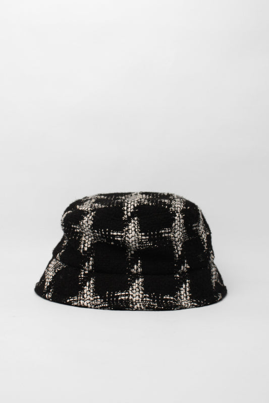 Chanel Black/White Wool Hat Size M
