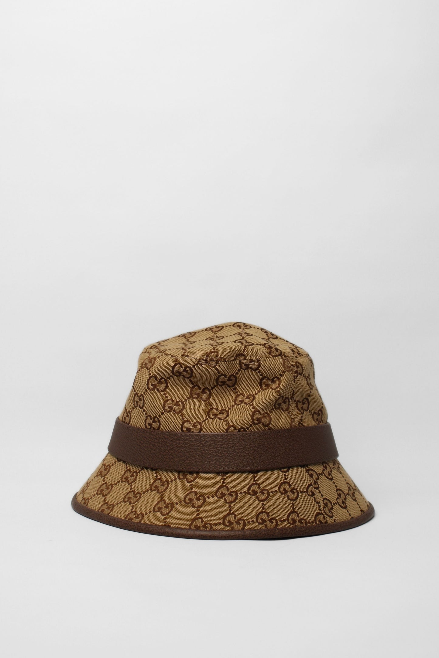 Gucci Monogram Leather Trim Hat Size S