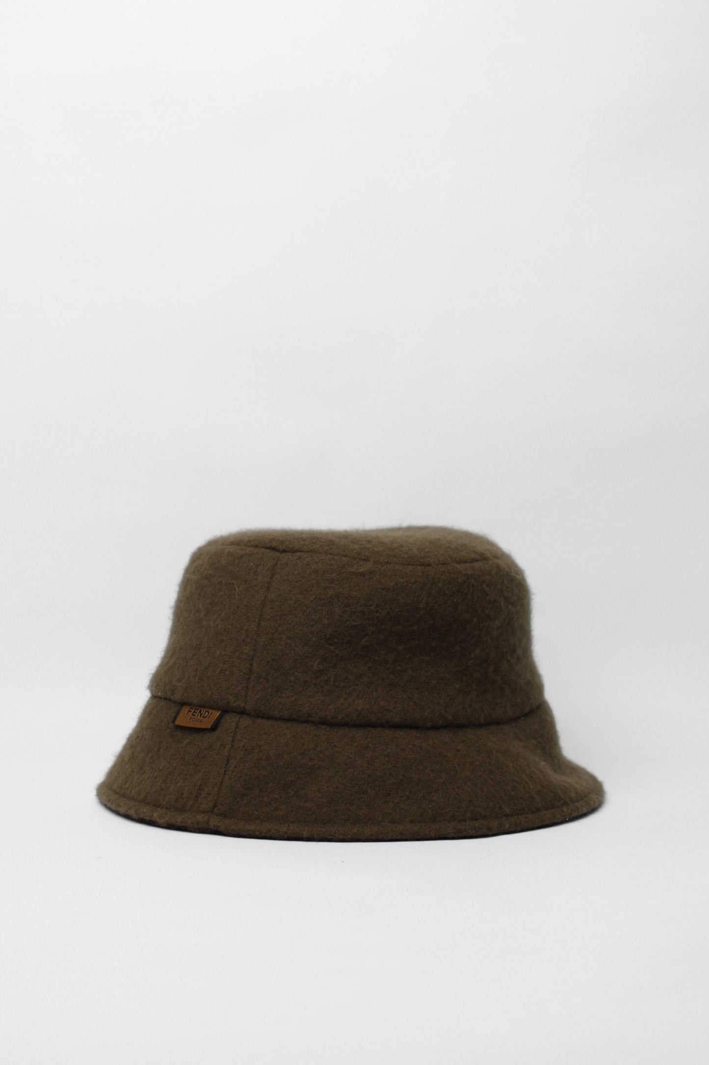 Fendi Olive Wool logo Hat Size S