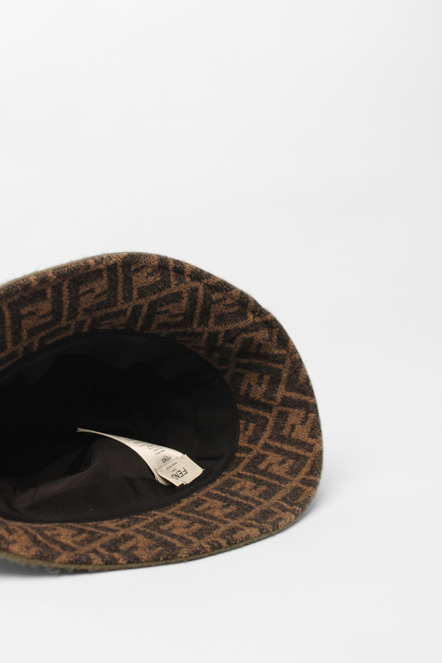 Fendi Olive Wool logo Hat Size S