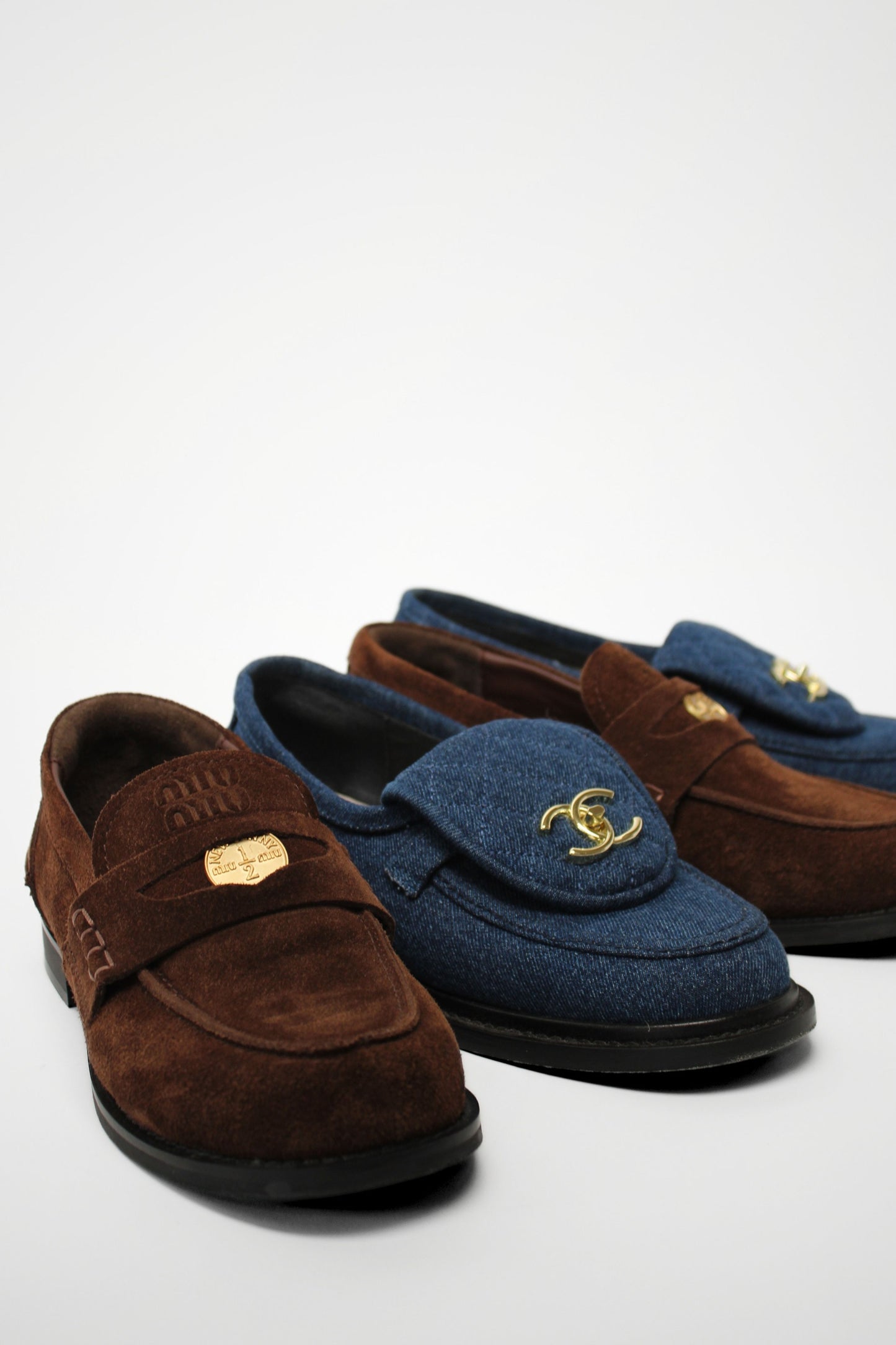 Miu Miu Brown Suede Loafers Size 38
