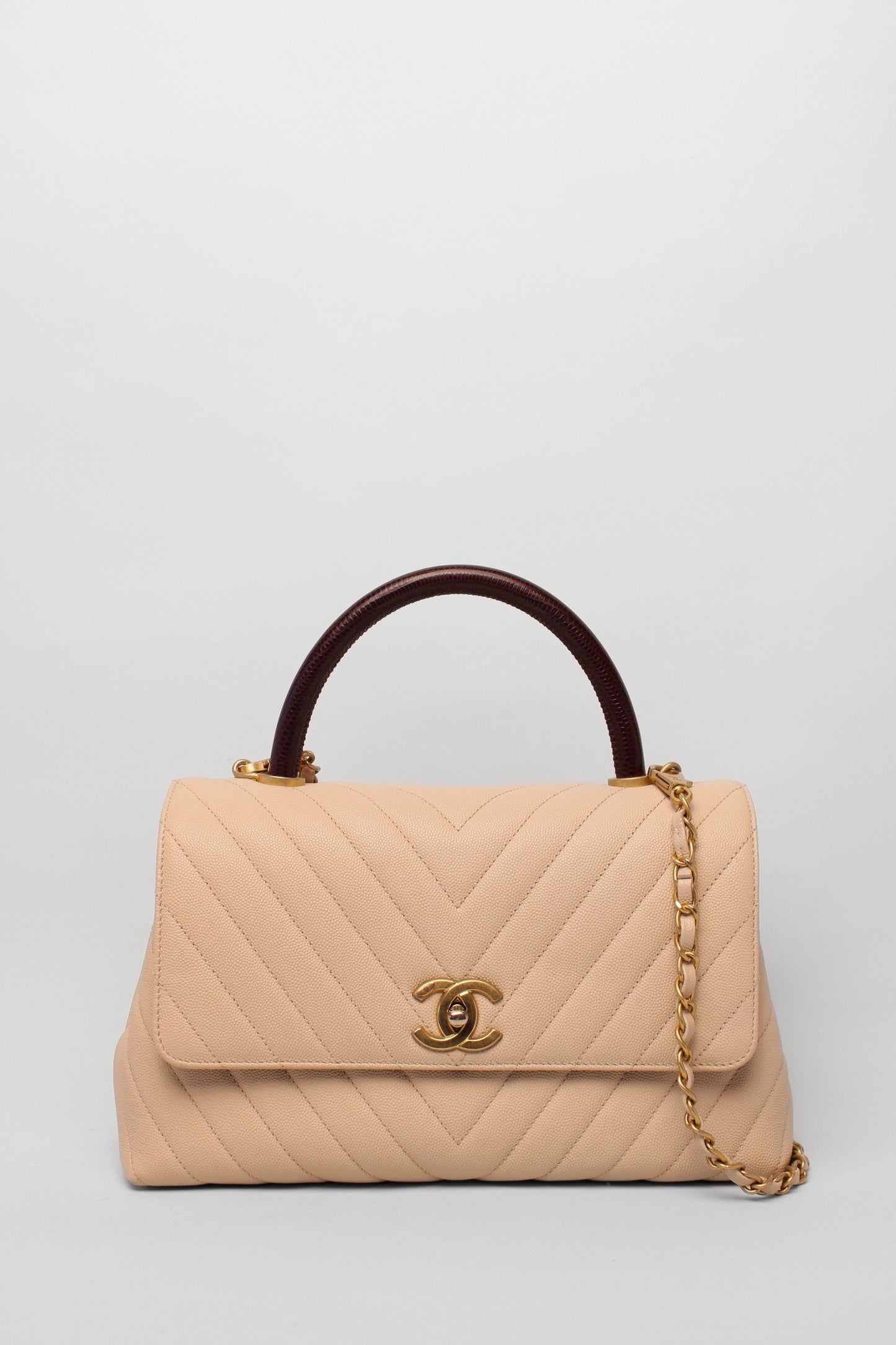 Chanel Coco Handle Beige Bag