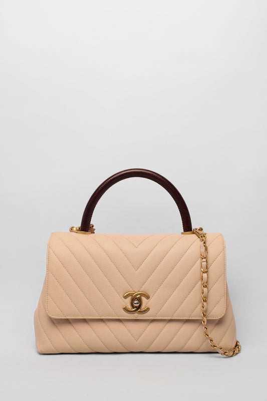 Chanel Coco Handle Beige Bag