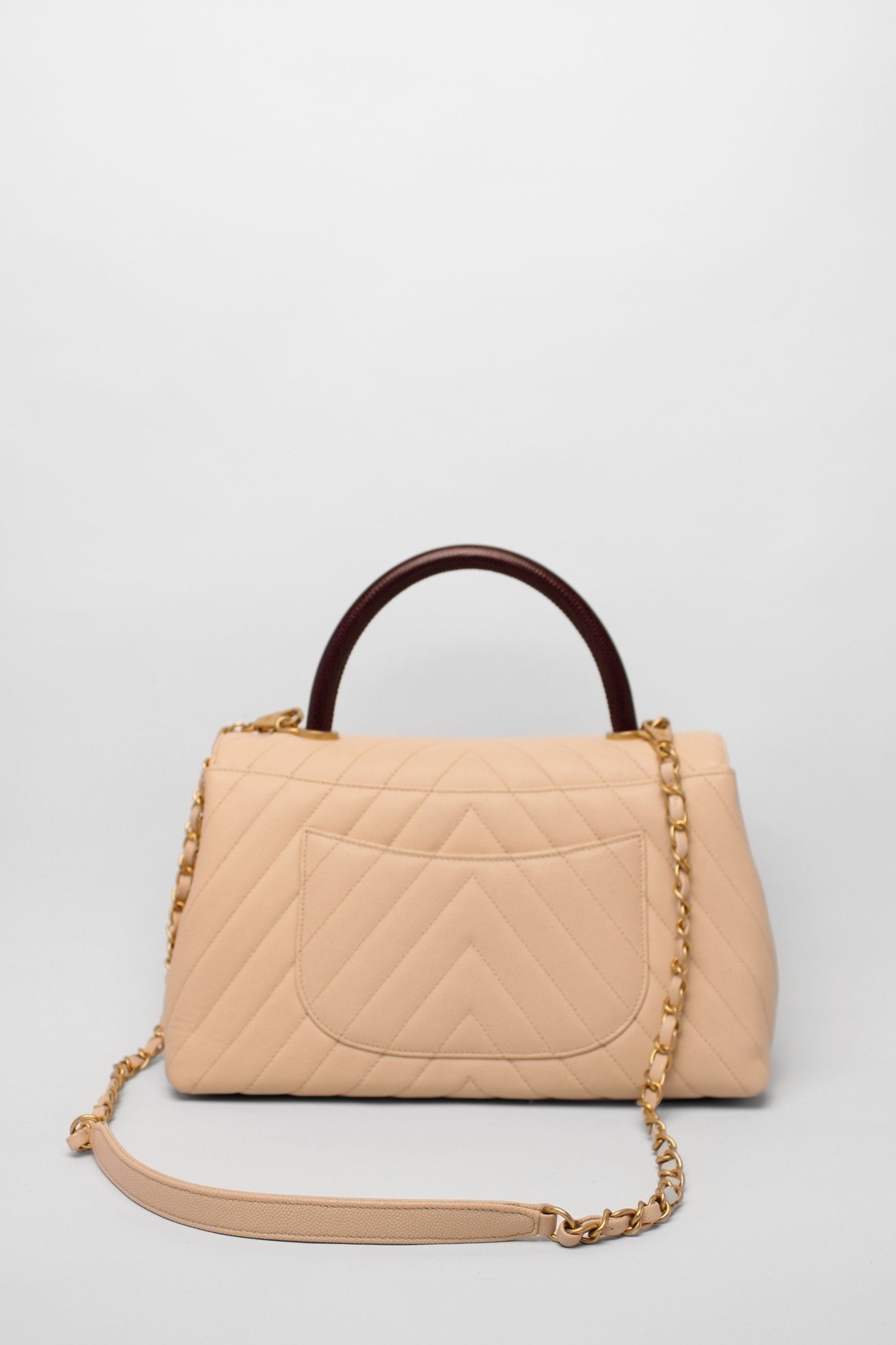 Chanel Coco Handle Beige Bag