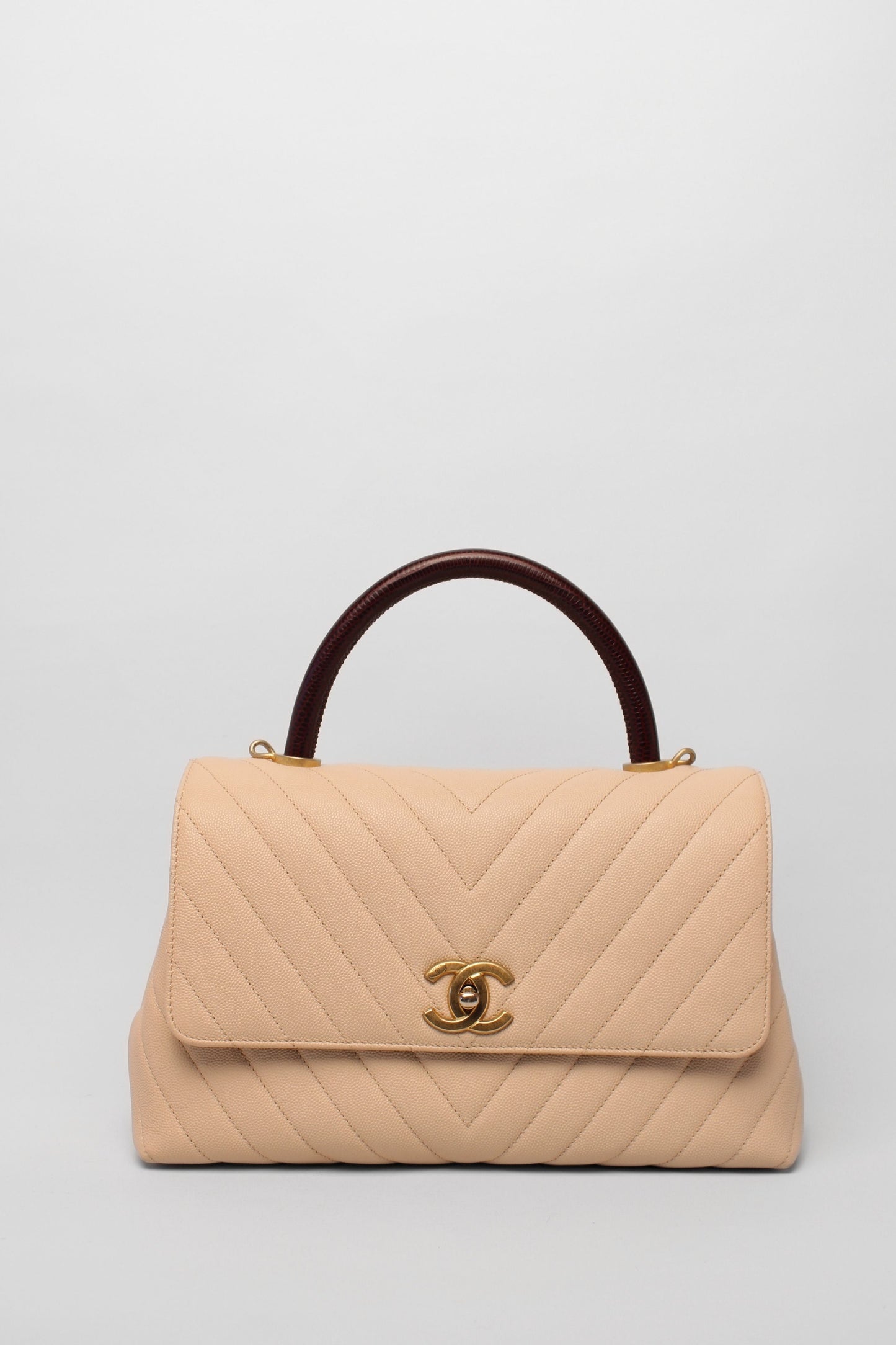 Chanel Coco Handle Beige Bag