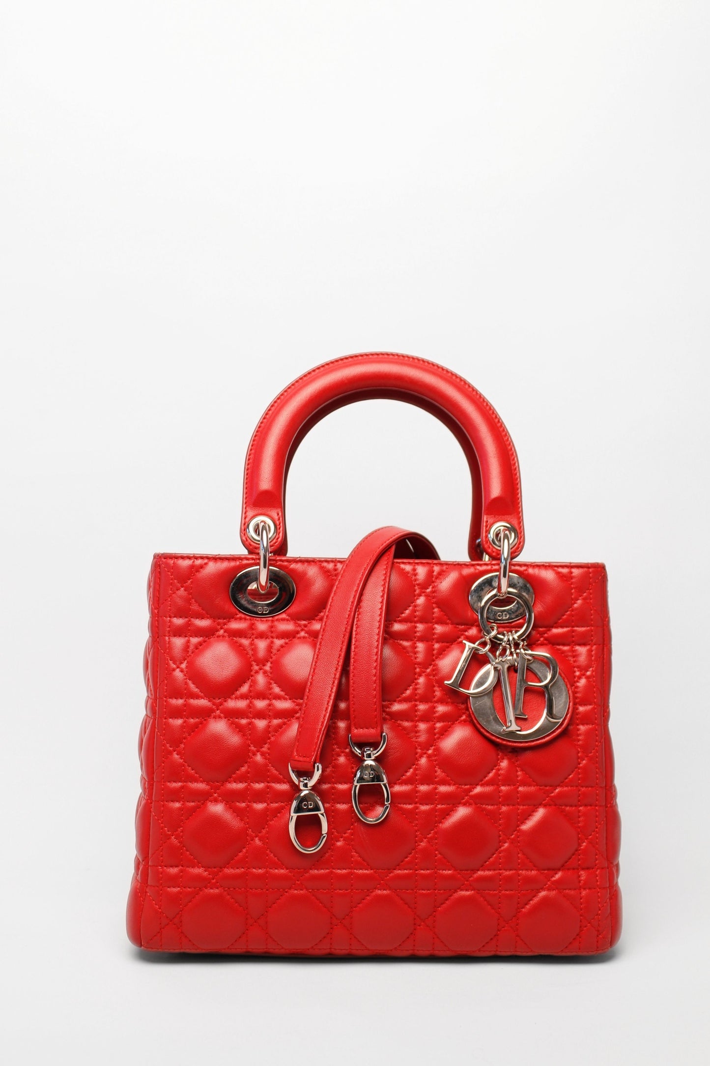 Lady Dior Red Cannage Quilt Bag