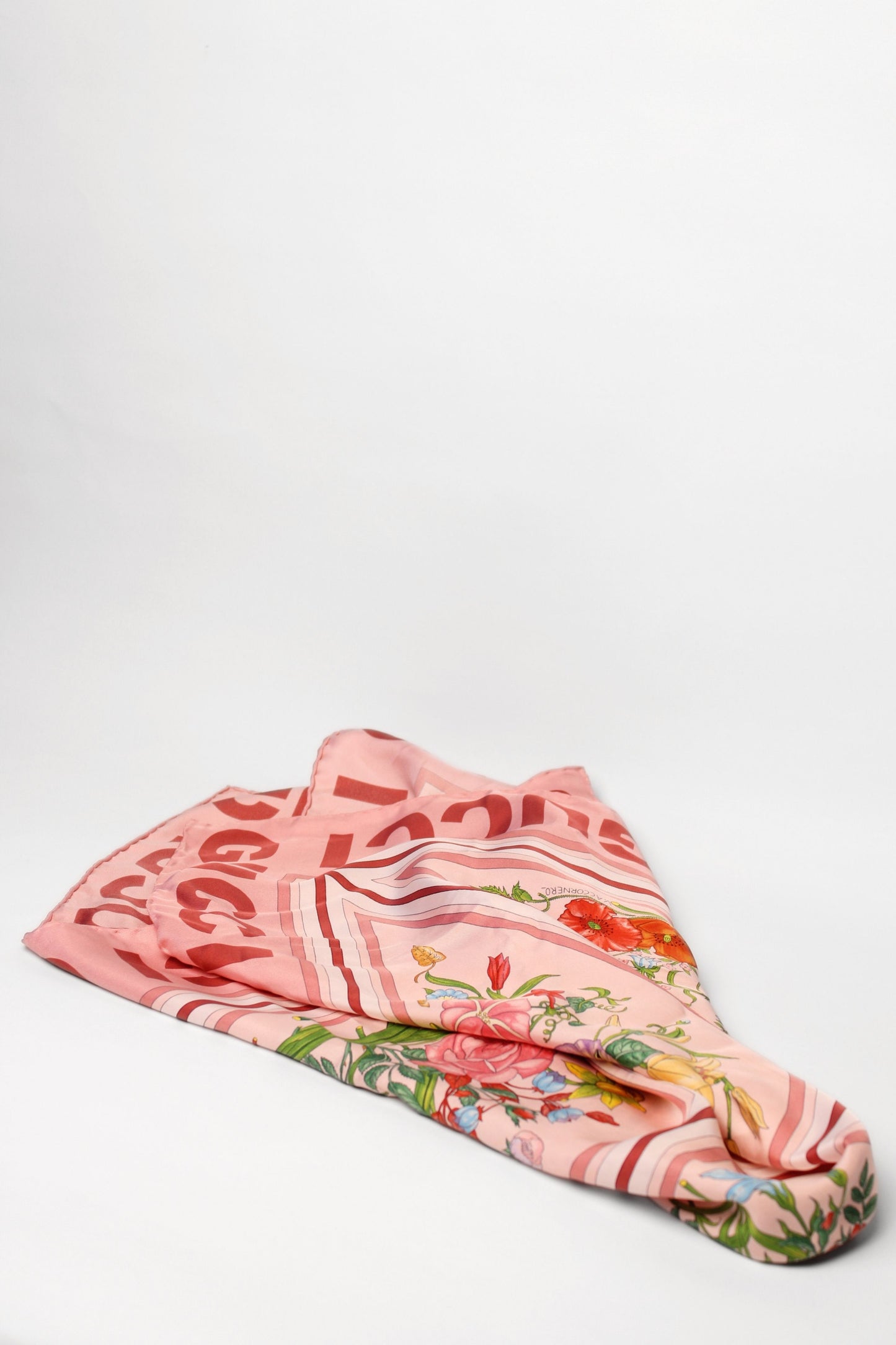 Gucci Pink Print Silk Scarf