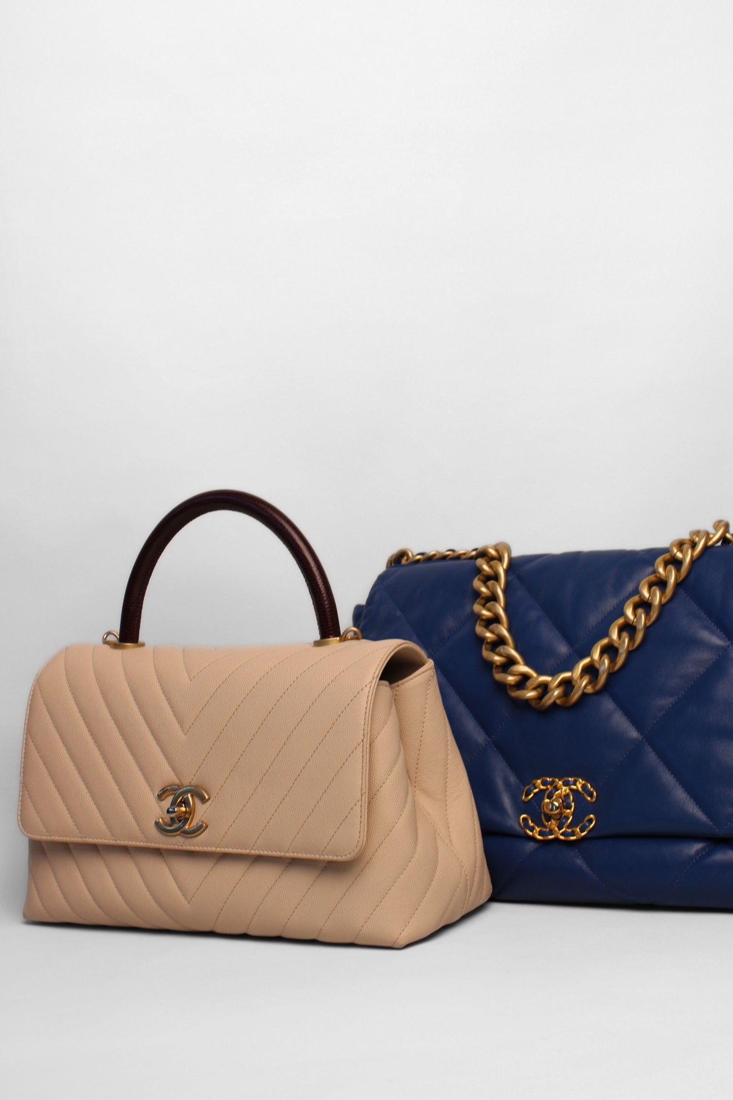 Chanel Coco Handle Beige Bag