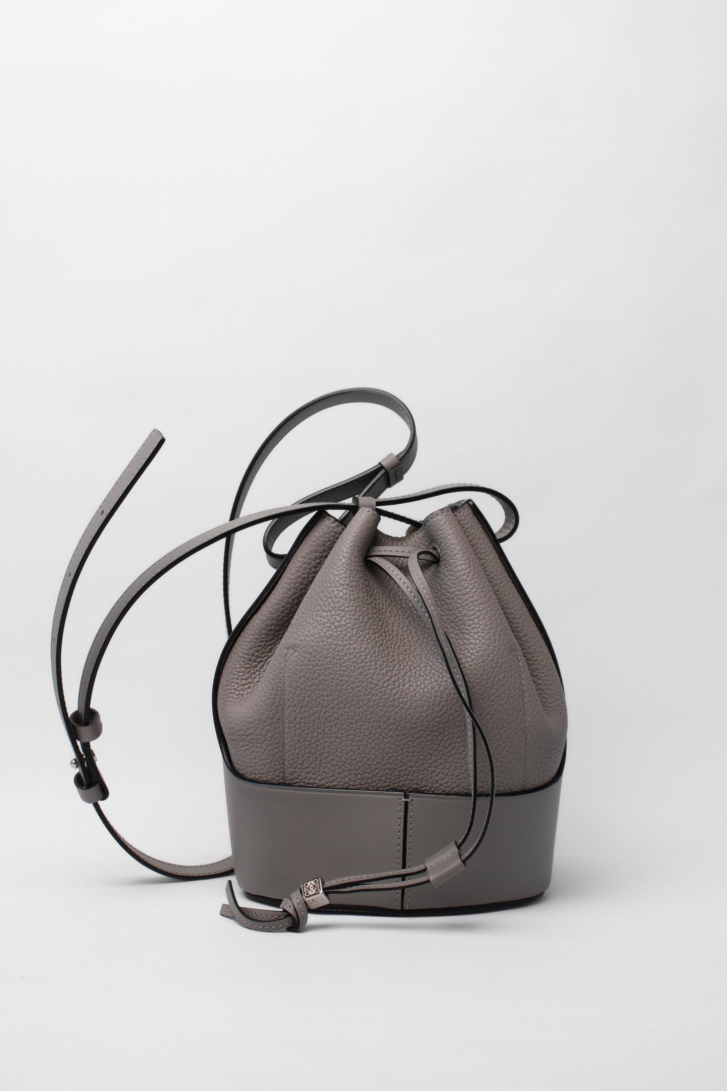 Loewe Light Grey Leather Balloon crossbody and short handle bag