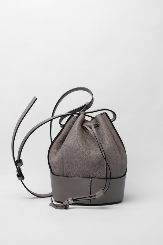 Loewe Light Grey Leather Balloon crossbody and short handle bag