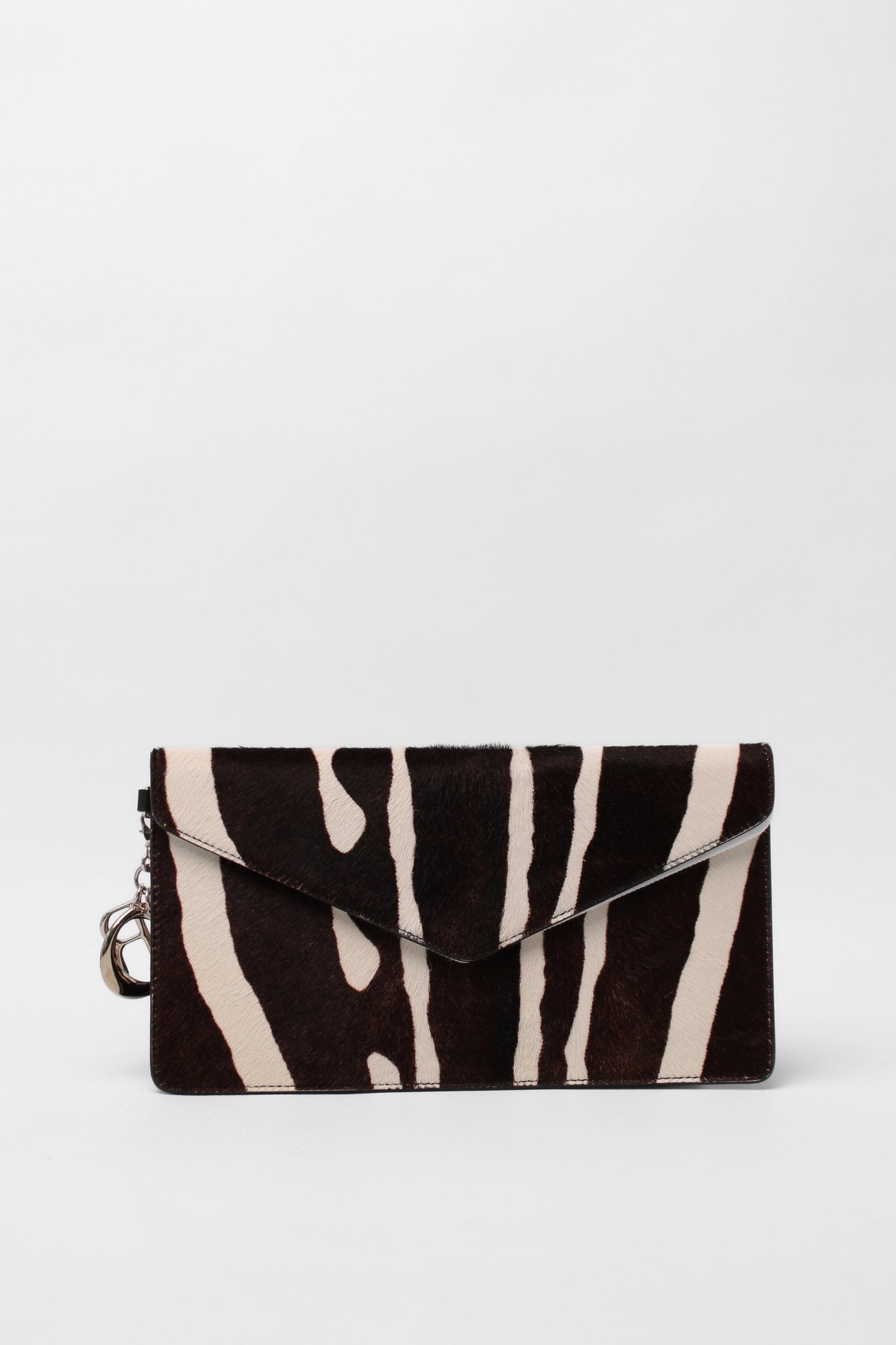 Christian Dior Zebra Pony Hair Diorissimo  Clutch Bag