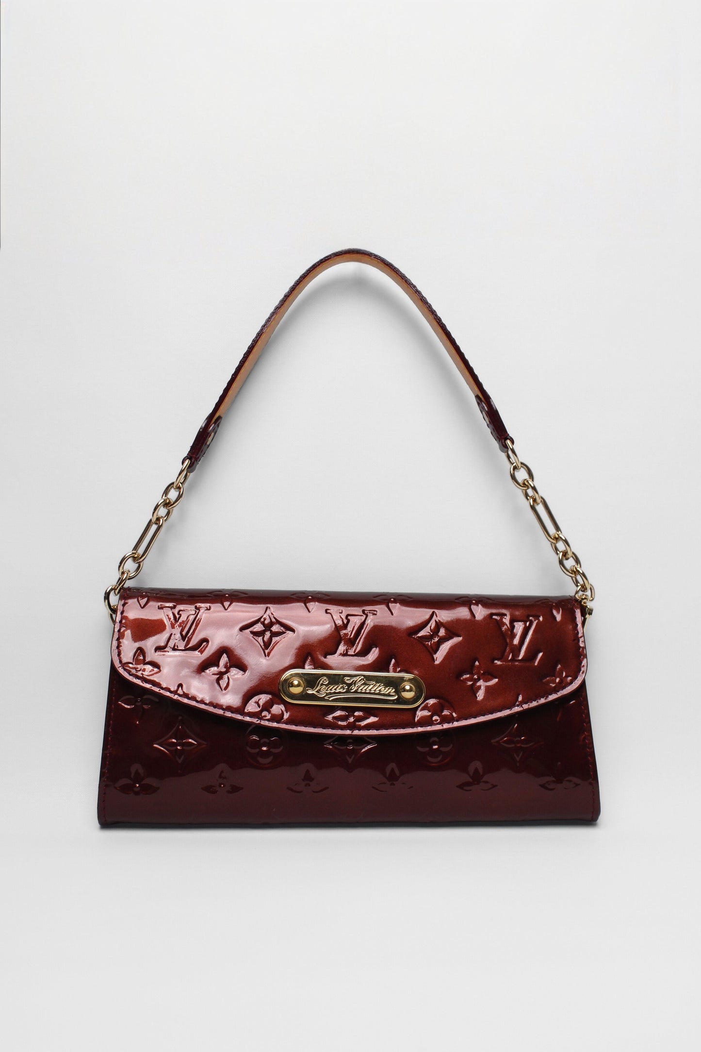 Louis Vuitton sunset boulevard rust hue vernis bag