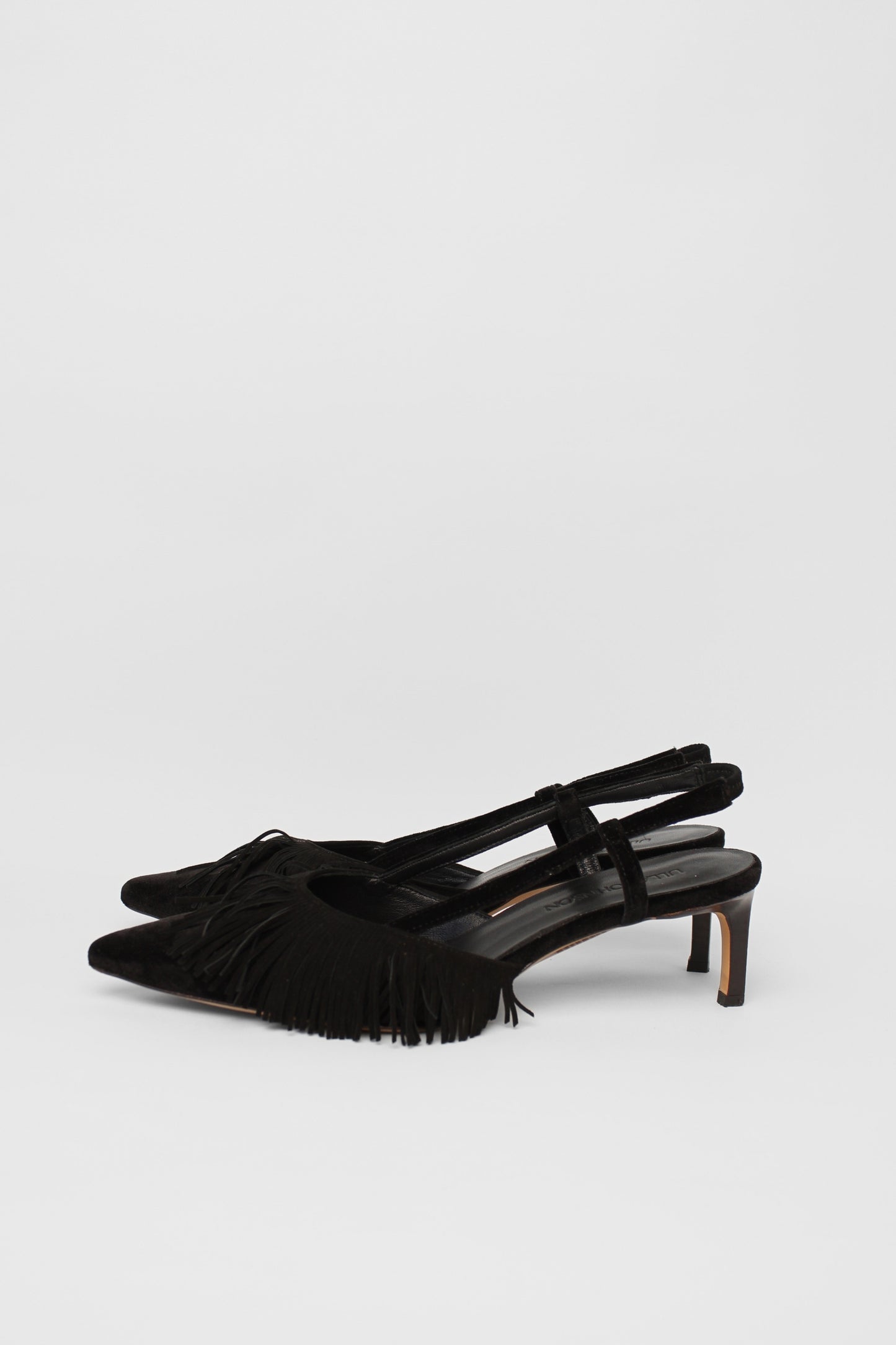 Ulla Johnson Fringe Black Slingbacks Size 41