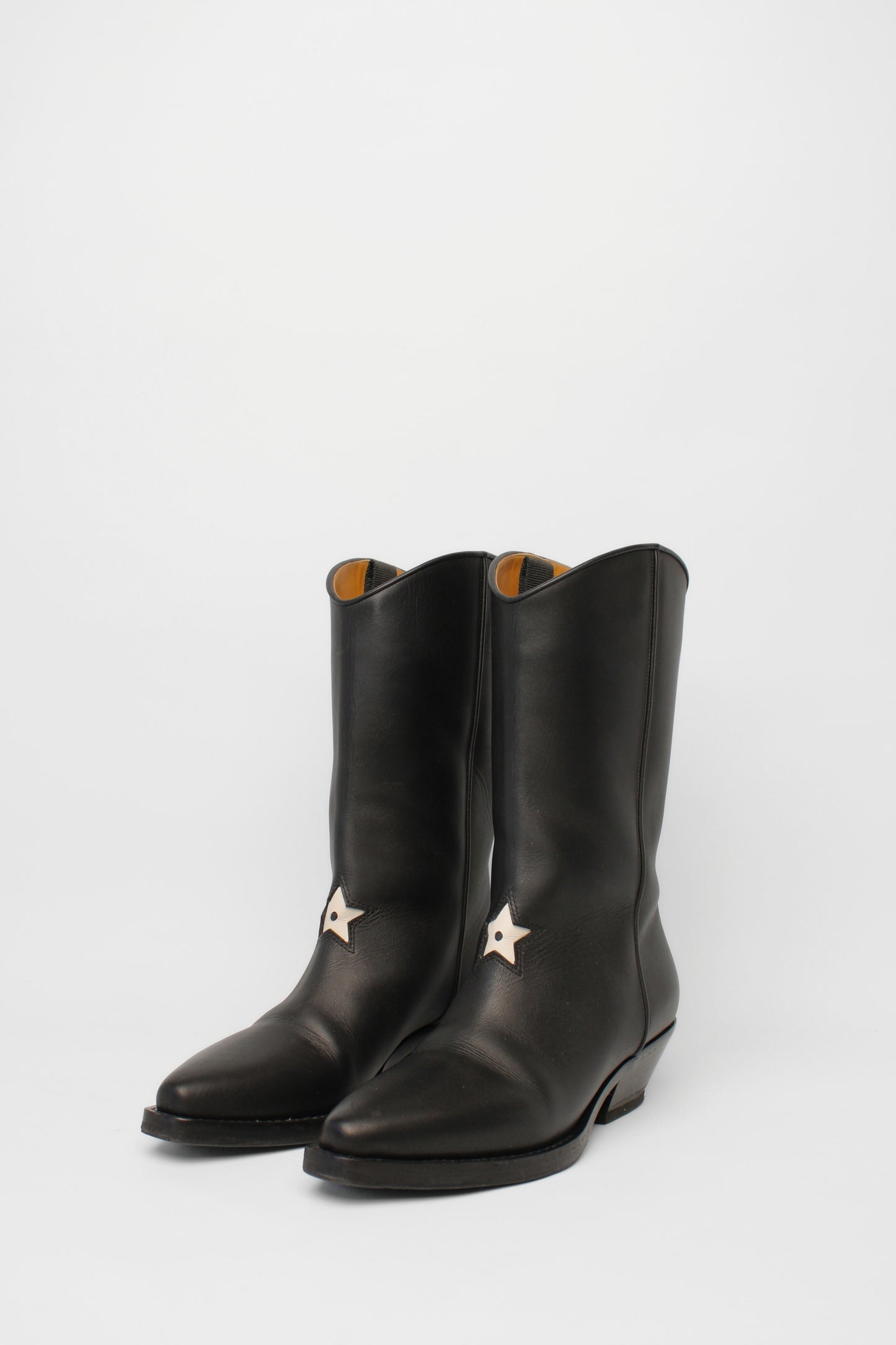 Christian Dior Black Star Cowboy Boots Size 36.5