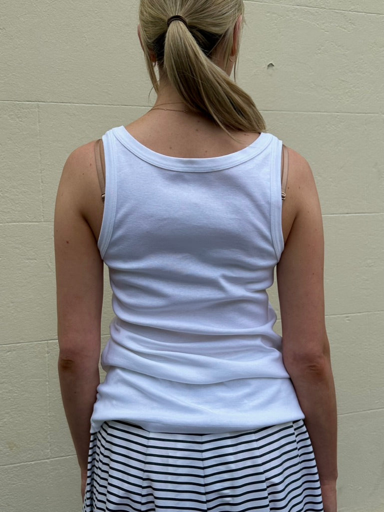 Prada Logo White Tank Top Size 40