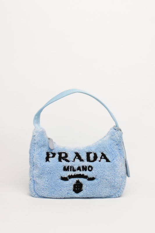 Prada Blue Terry Cloth Re Edition mini Bag