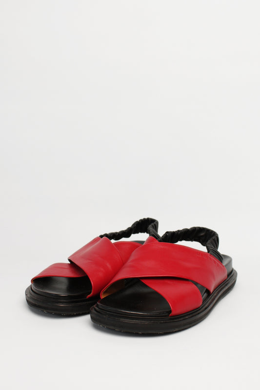 Marni Burgundy Fusbet Sandals Size 38