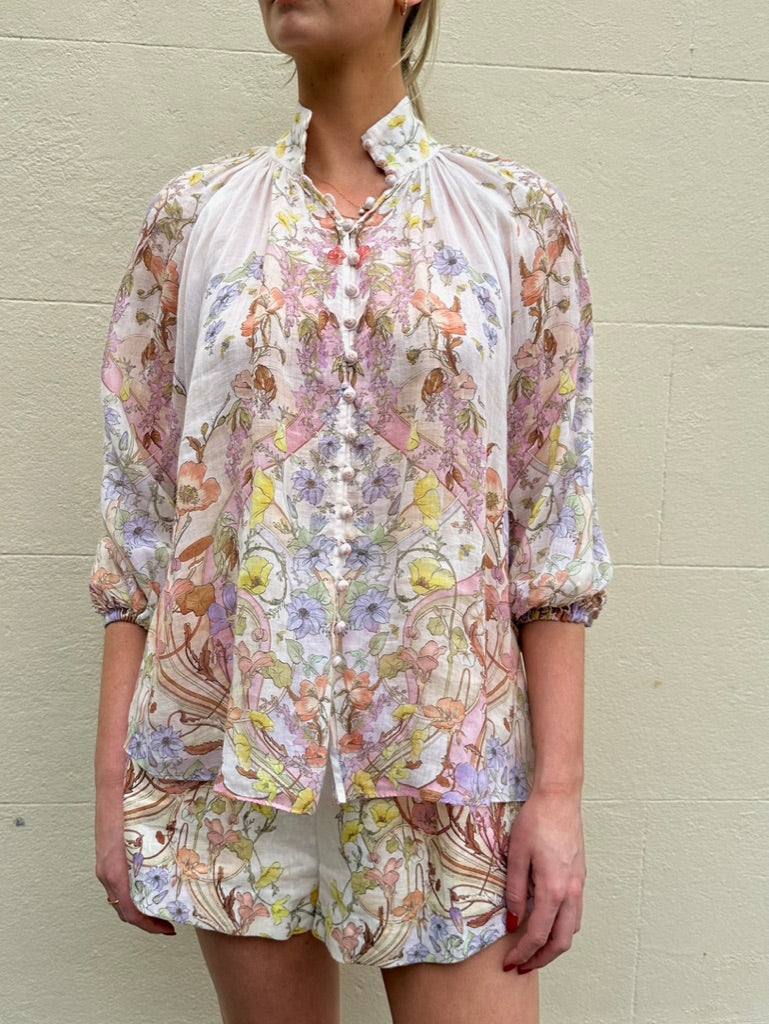 Zimmermann Pink Floral Short Set Size 0