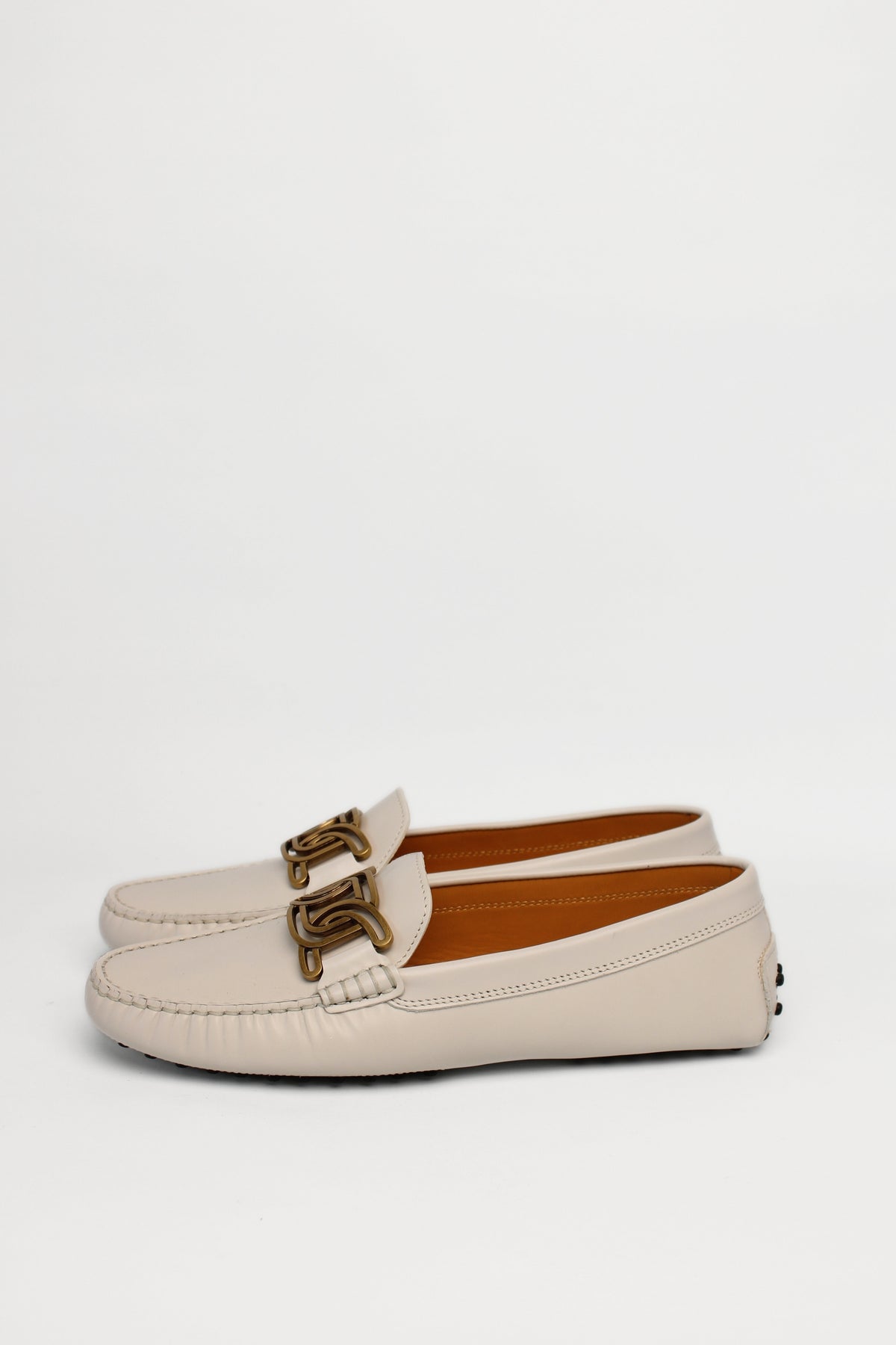Tods white buckle loafers Size 39.5