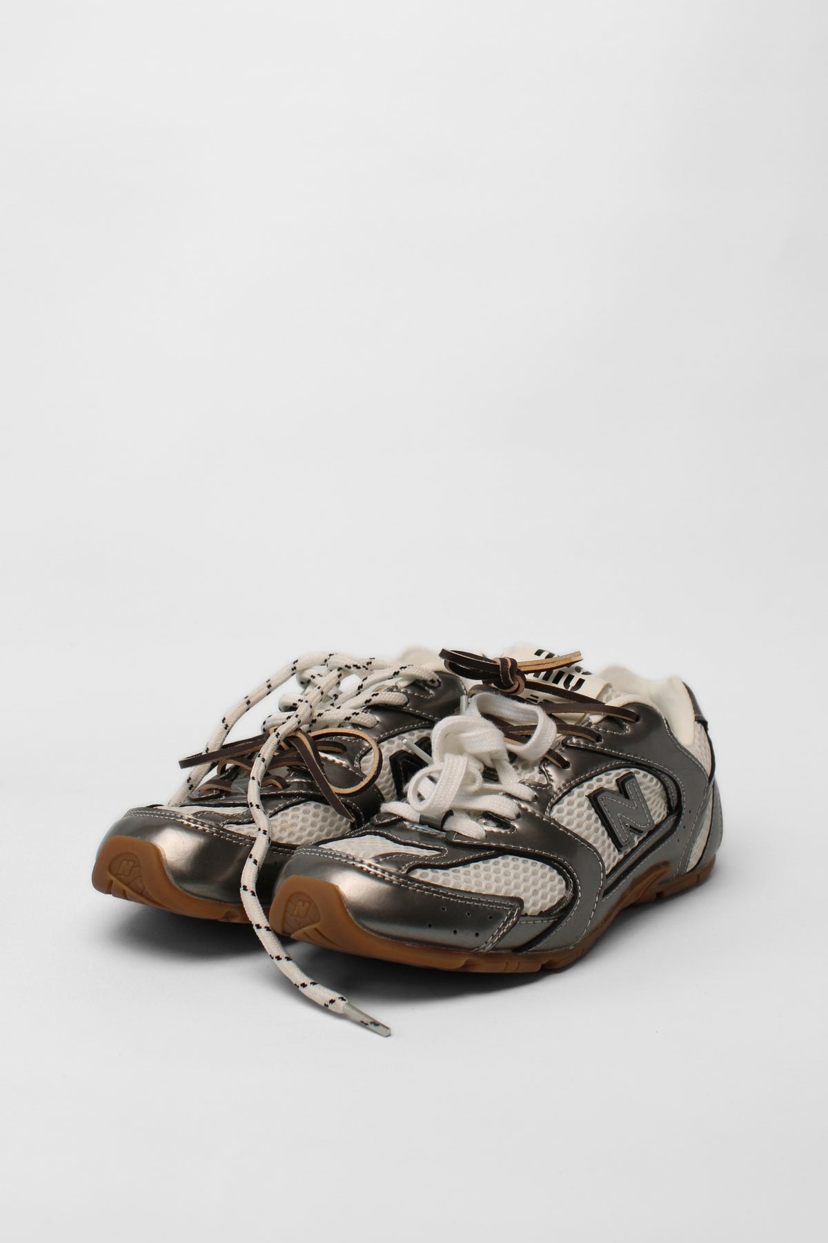 Miu Miu X New Balance Metallic Silver Sneaker