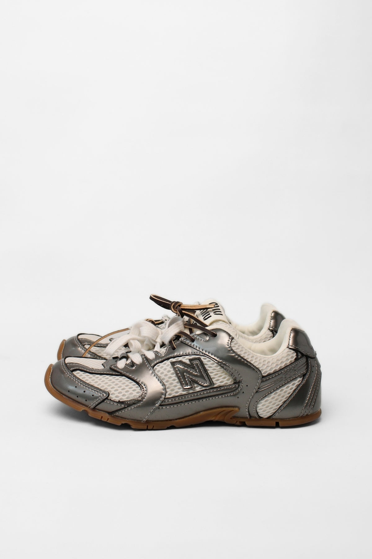 Miu Miu X New Balance Metallic Silver Sneaker