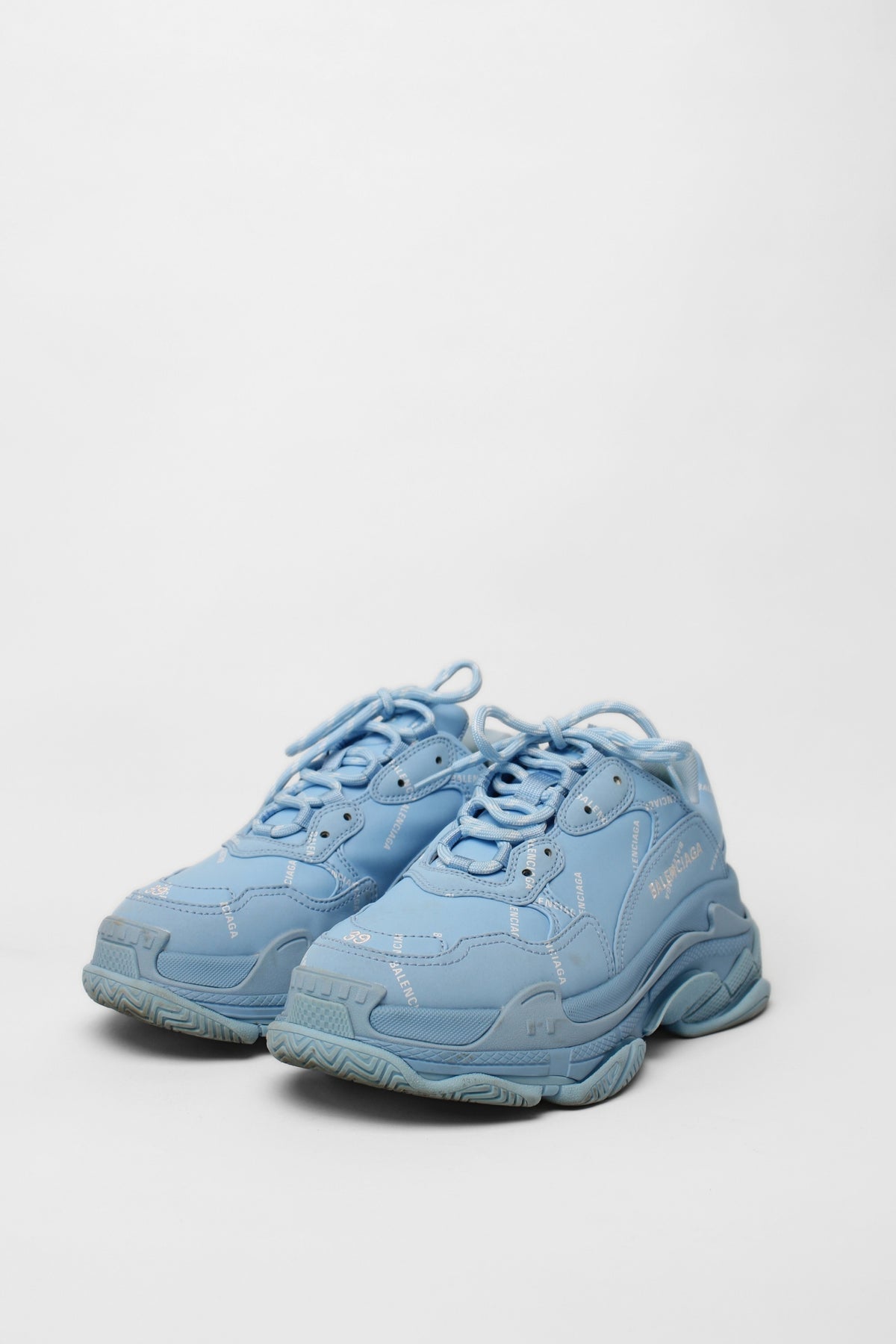 Balenciaga Triple S 'Allover Logo Light Blue