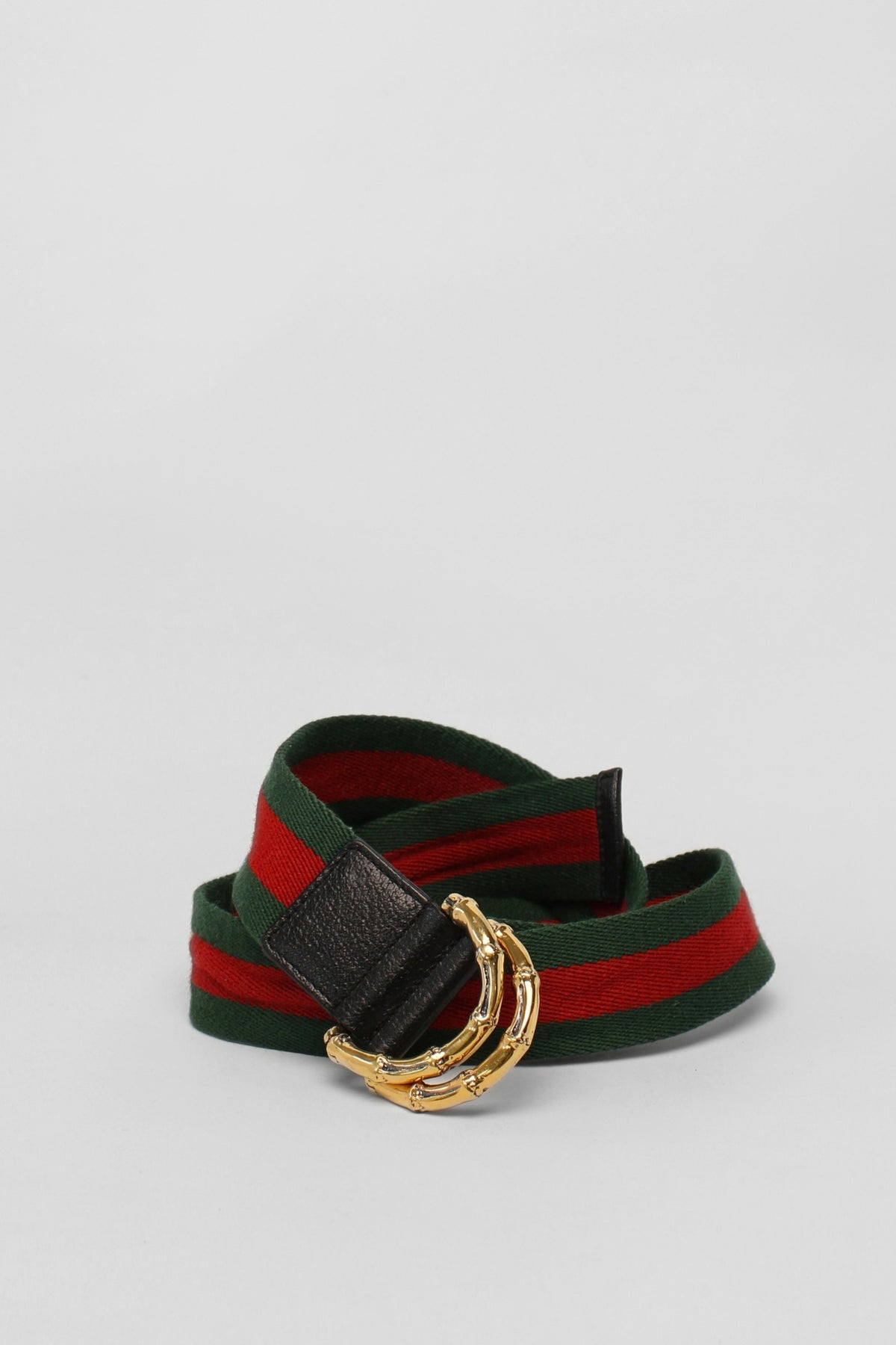 Gucci Red Green Canvas Belt