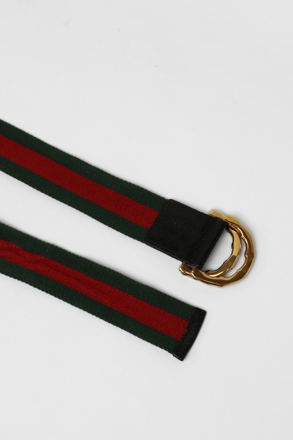 Gucci Red Green Canvas Belt