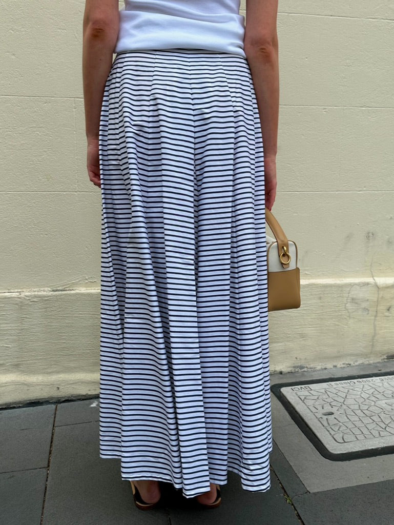 Chanel Black/White Stripe Skirt Size 38