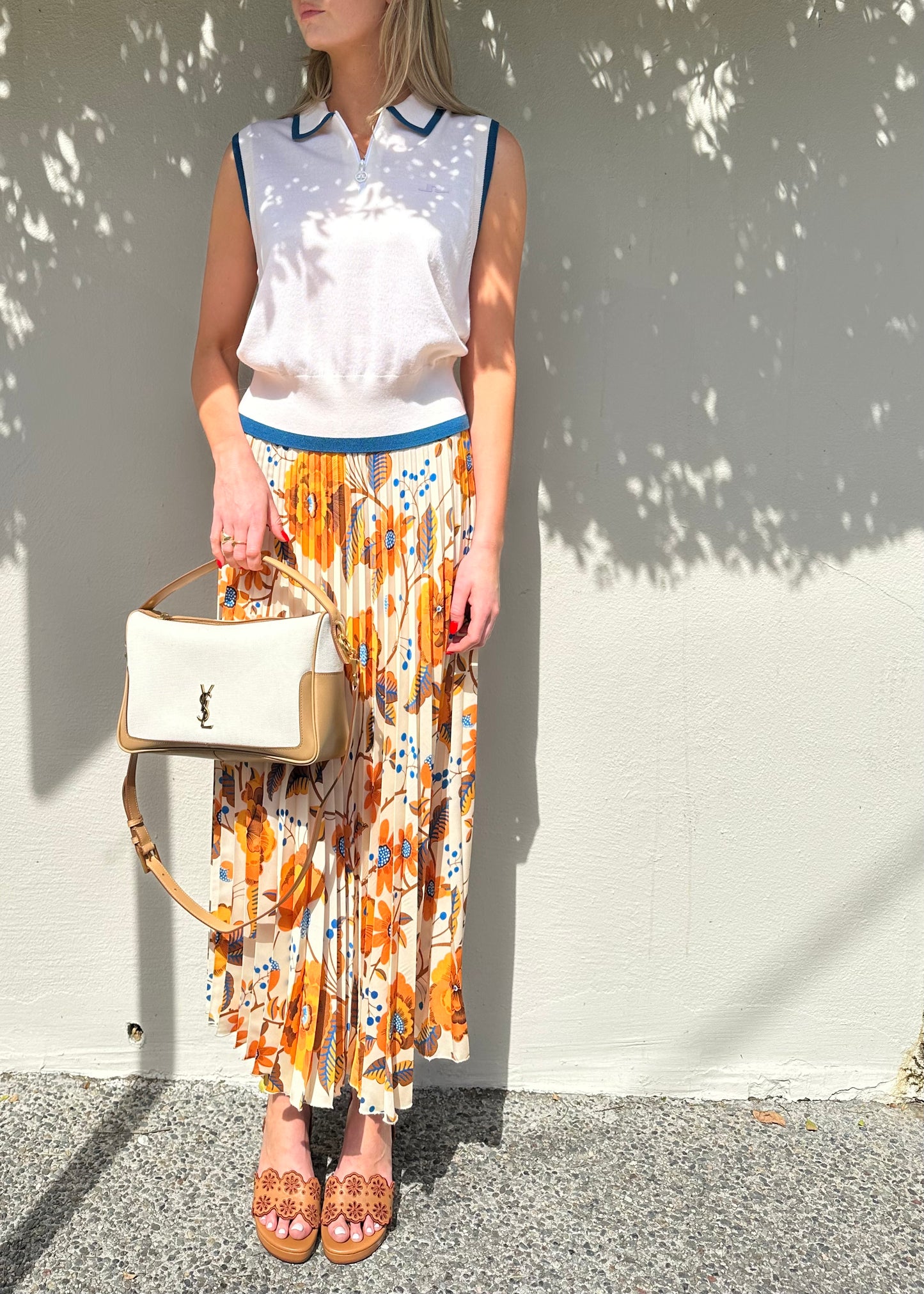 Paul and Joe Orange Floral Skirt Size S