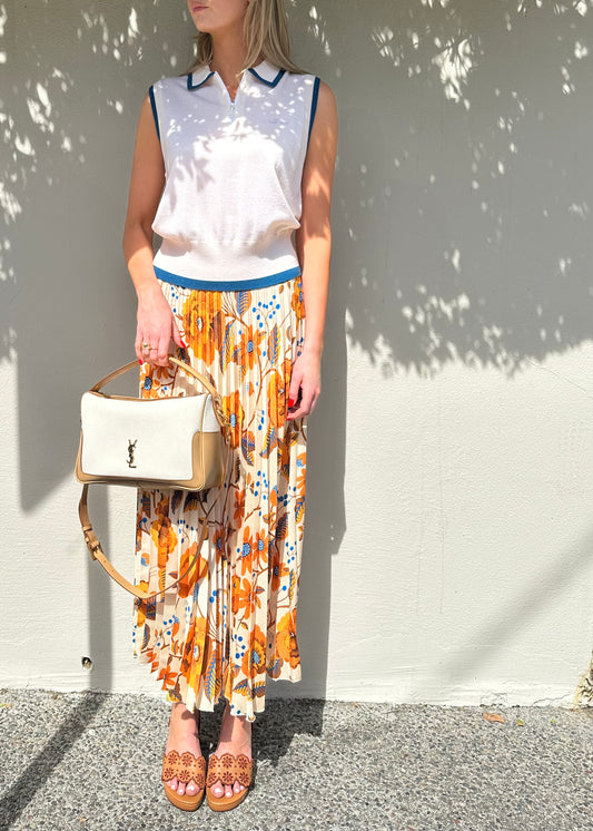 Paul and Joe Orange Floral Skirt Size S