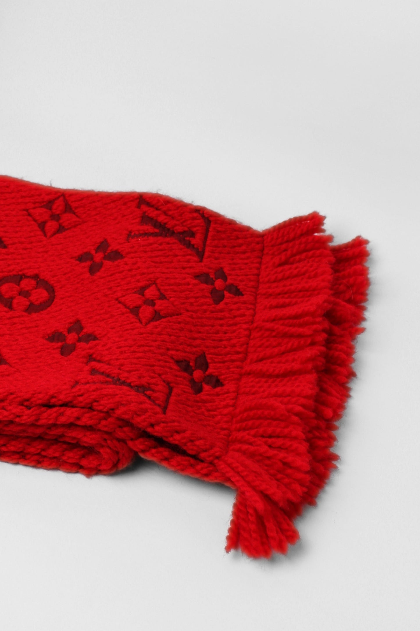 Louis Vuitton Logo Fringe Scarf