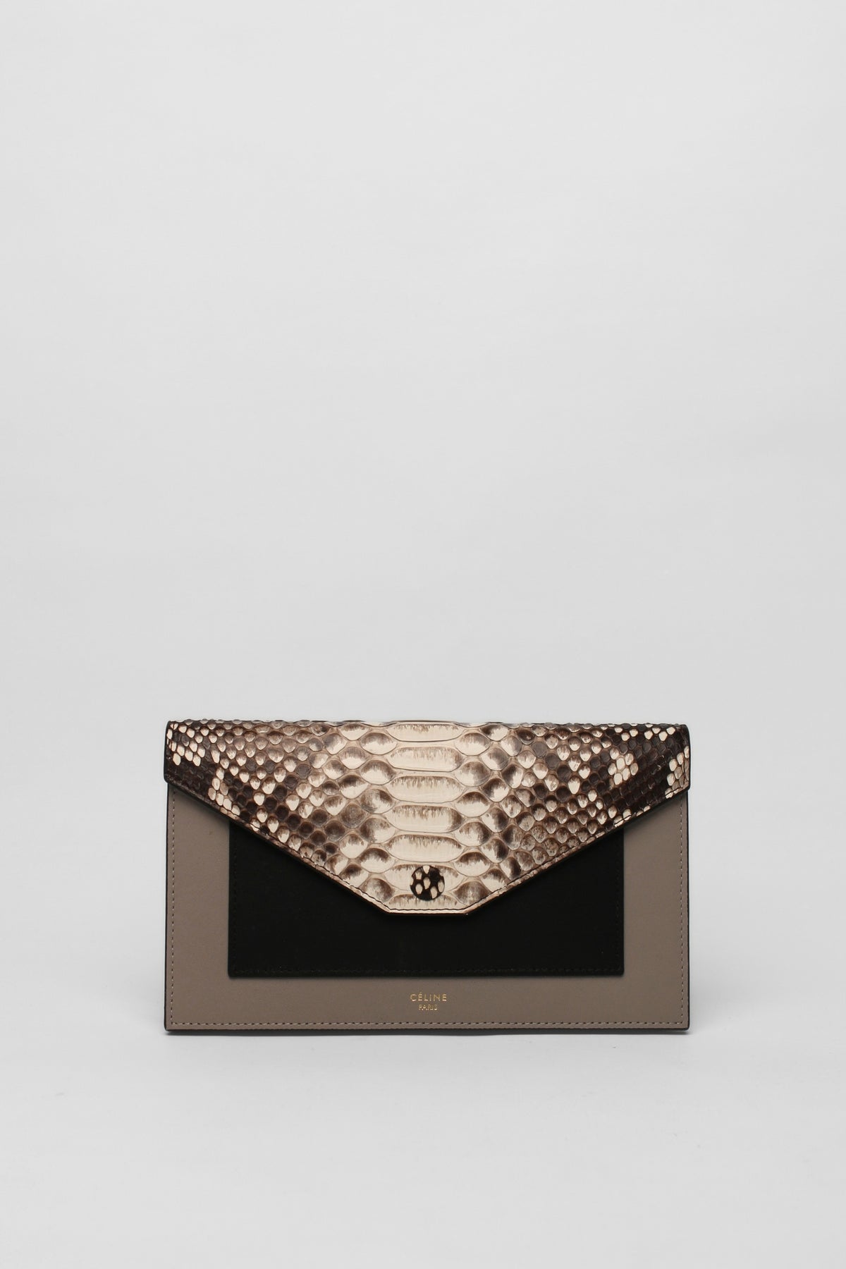 Celine Mixed Leather and Reptile Wallet