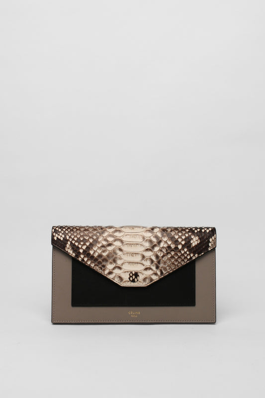 Celine Mixed Leather and Reptile Wallet