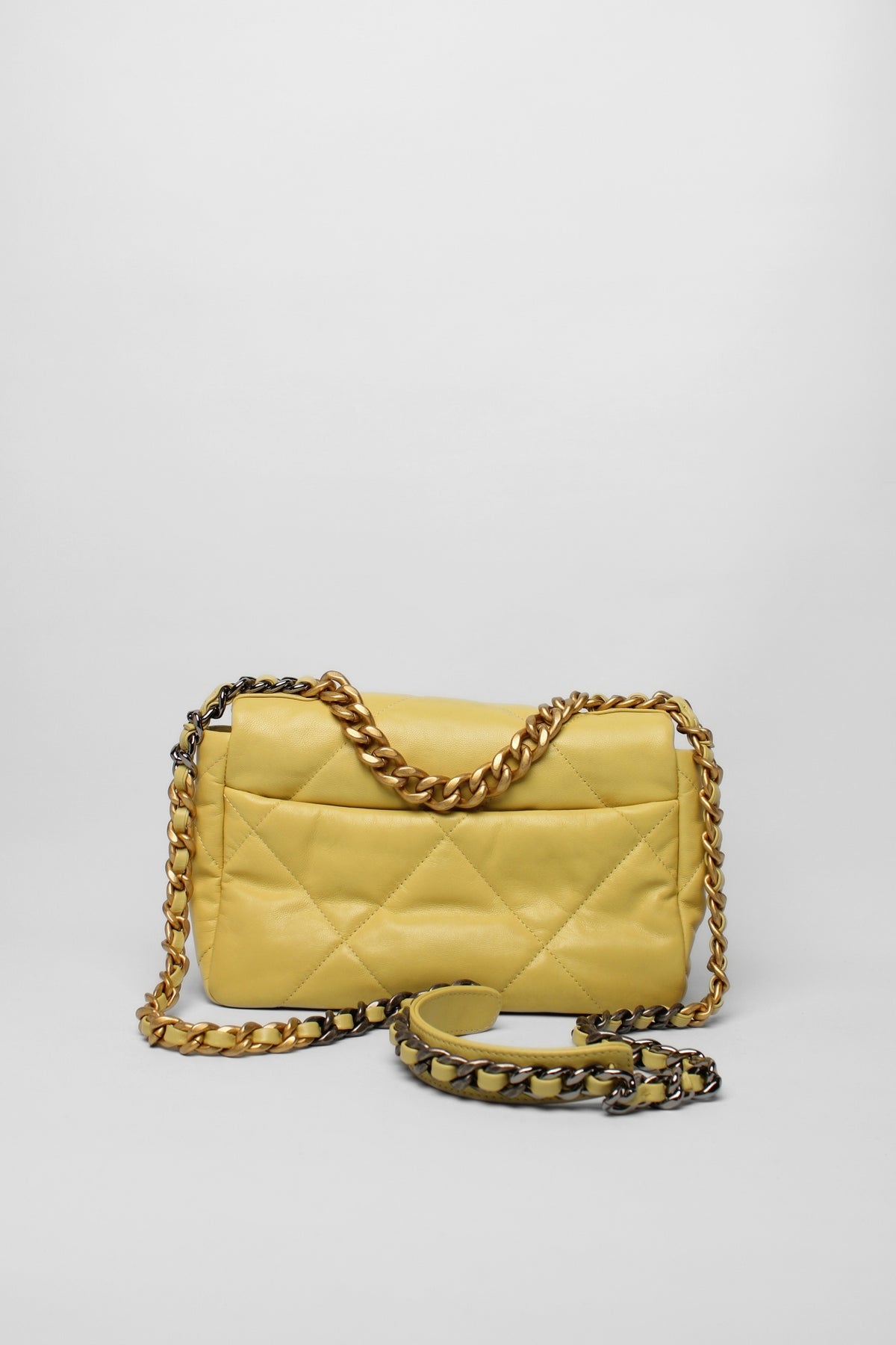 Chanel 19 Quilted Butter Lambskin Leather Mixed Metal Strap